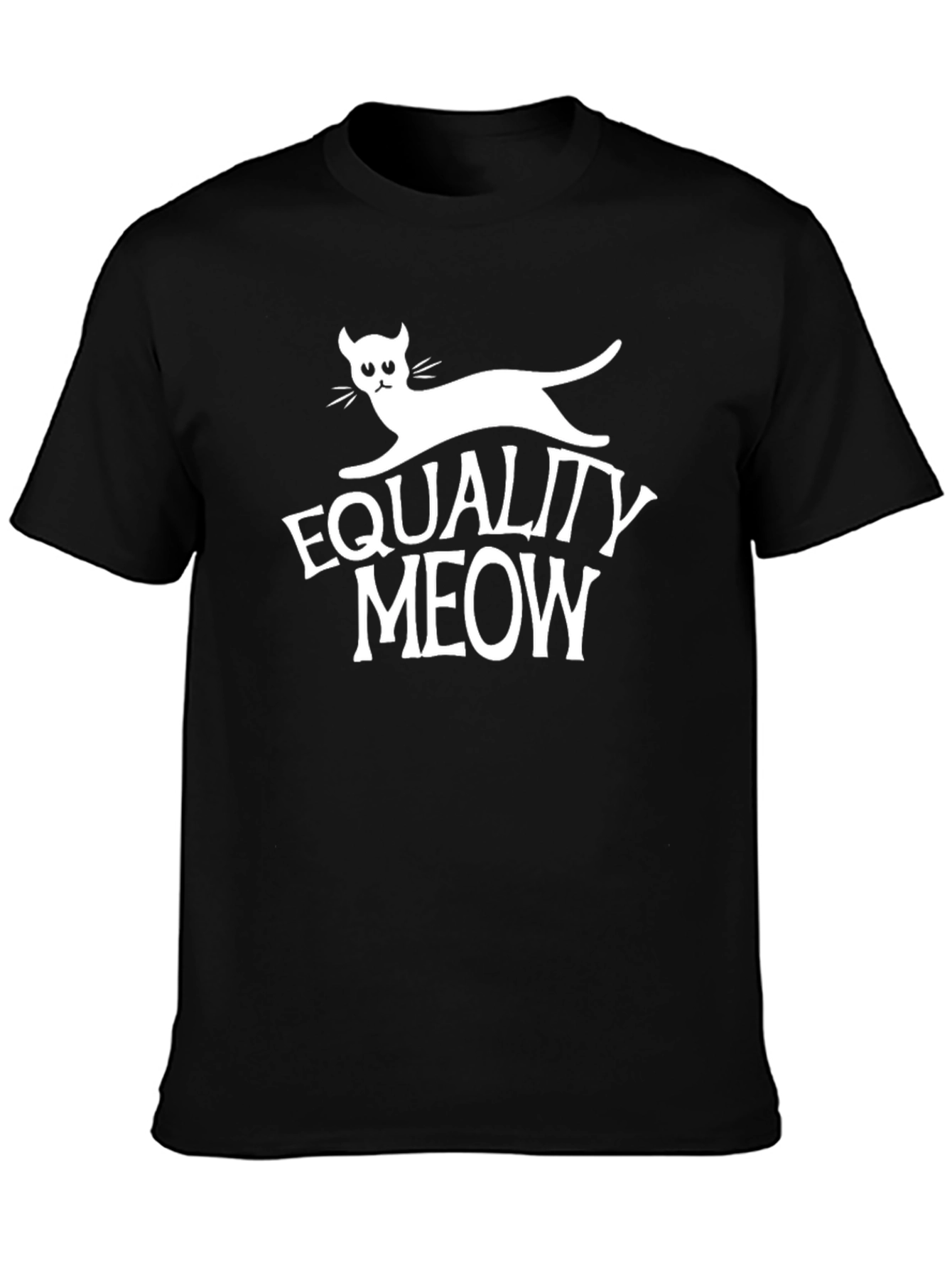Equality Meow T-Shirt - Black Graphic Tee