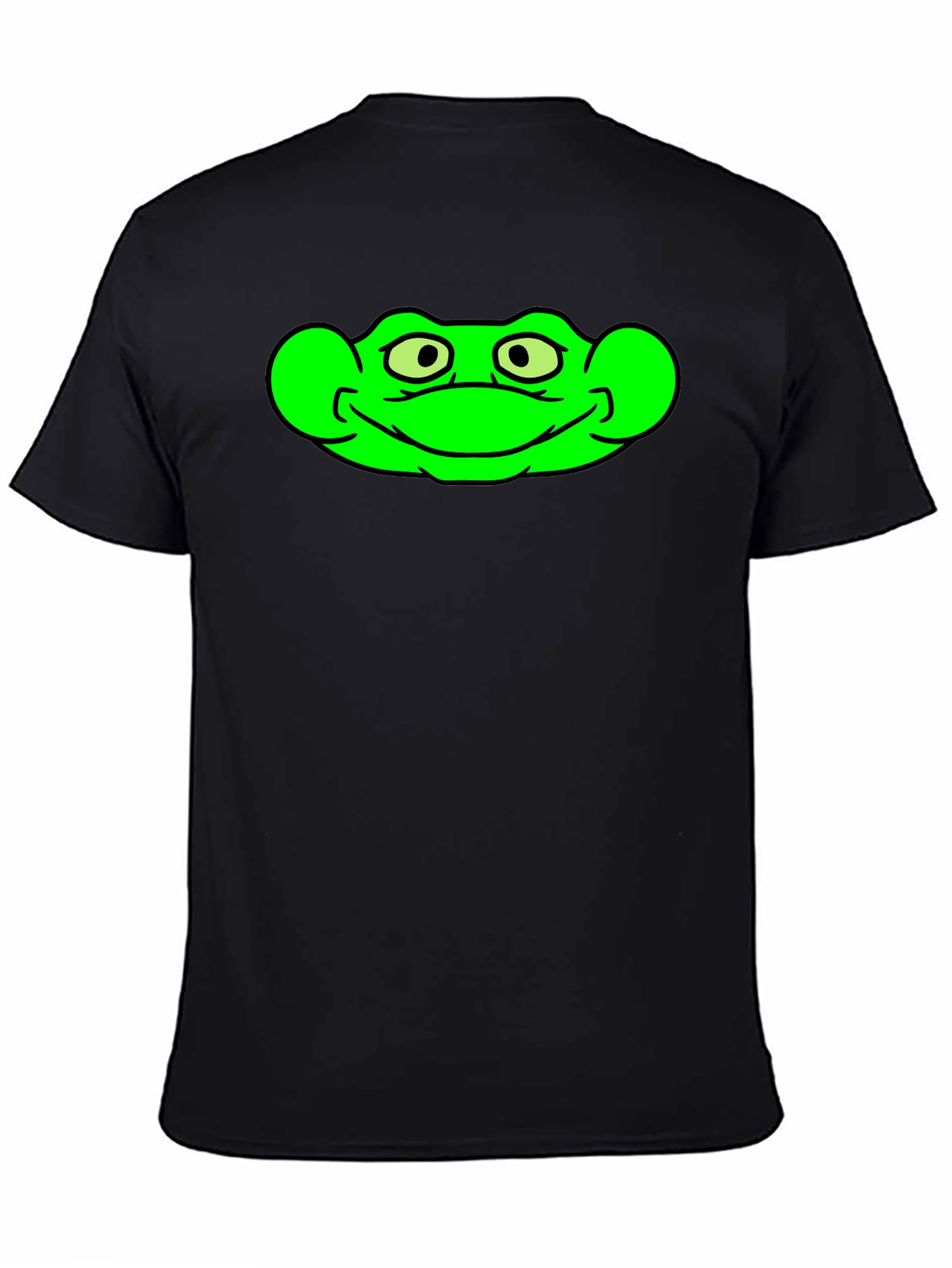 Green Frog Graphic Black T-Shirt