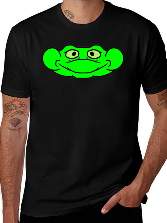 Green Frog Graphic Black T-Shirt