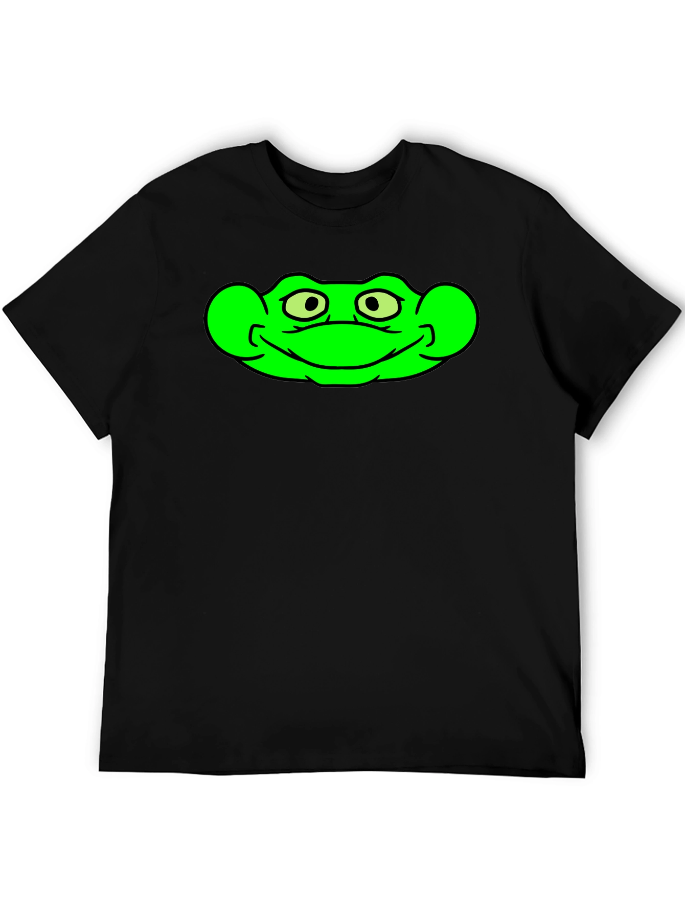Green Frog Graphic Black T-Shirt