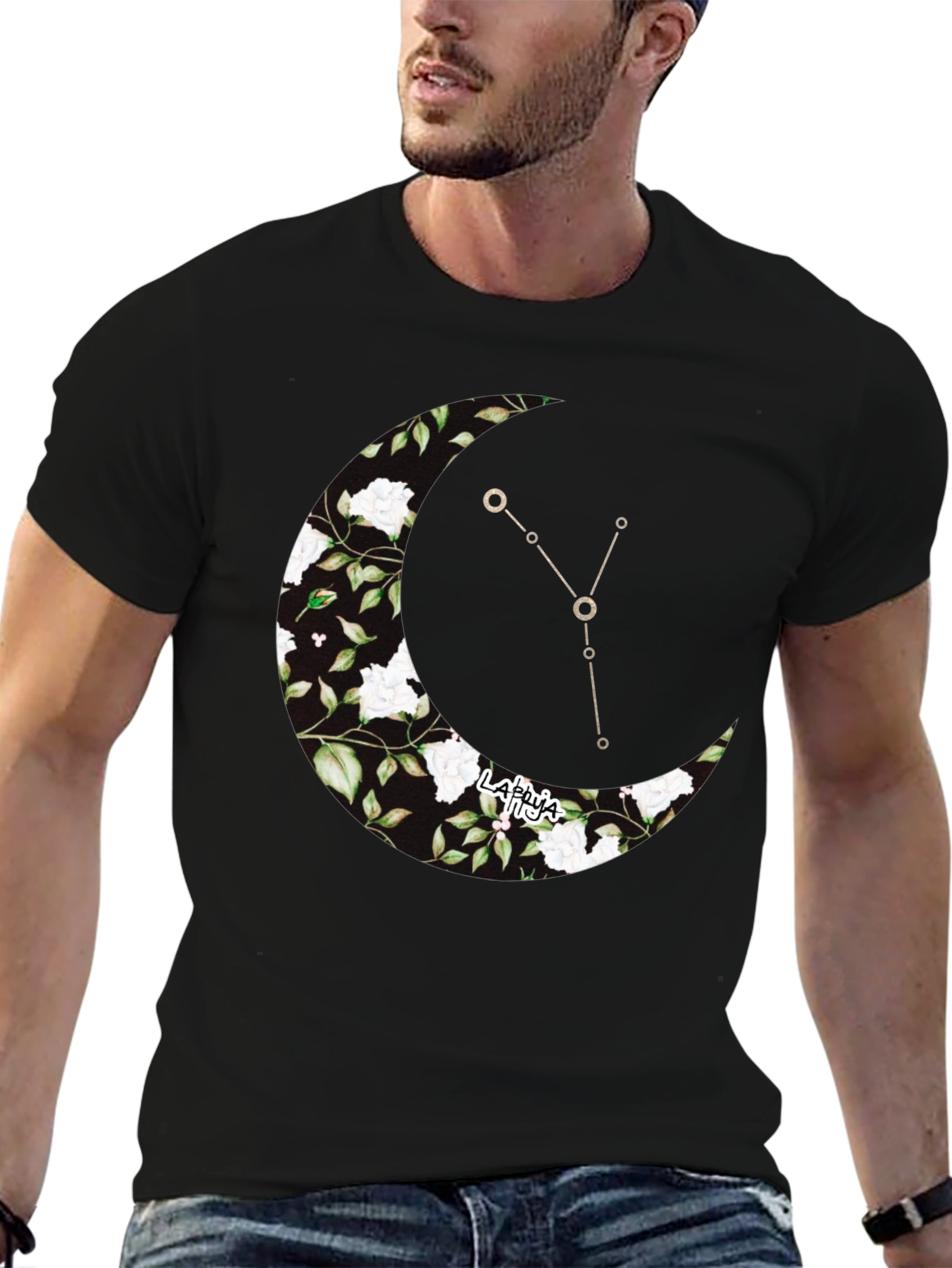 Crescent Moon Constellation Graphic T-Shirt