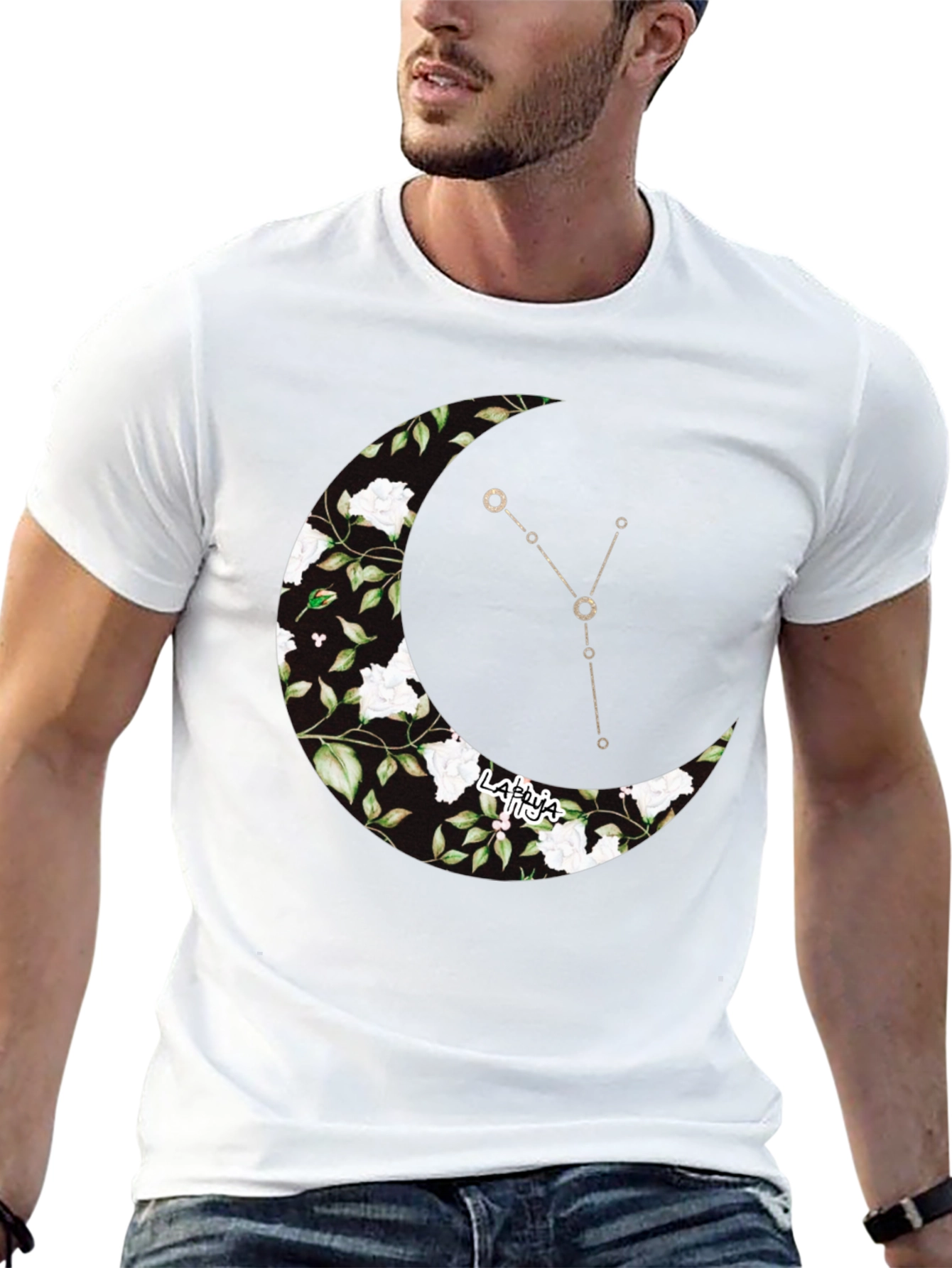 Crescent Moon Constellation Graphic T-Shirt