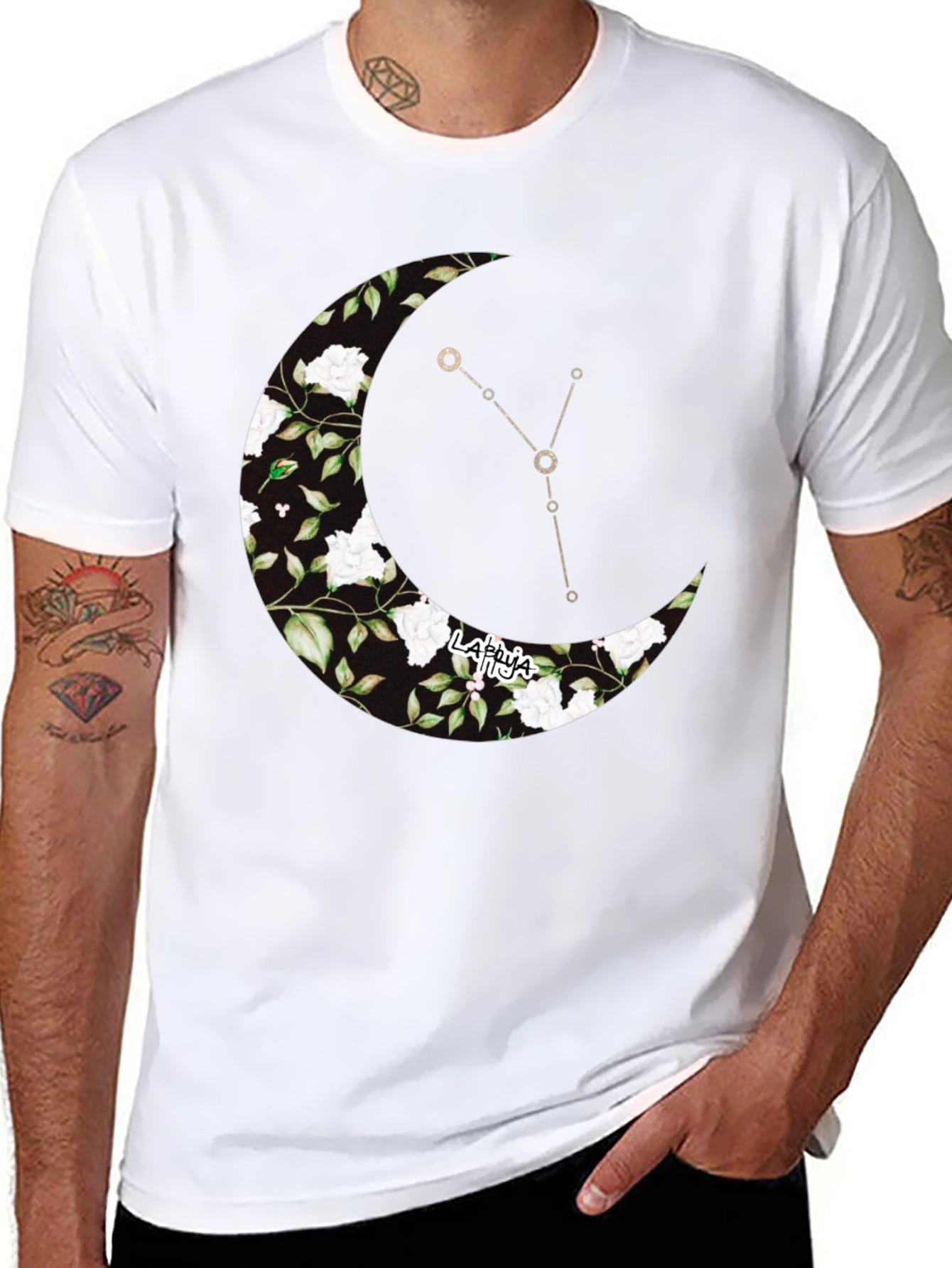 Crescent Moon Constellation Graphic T-Shirt