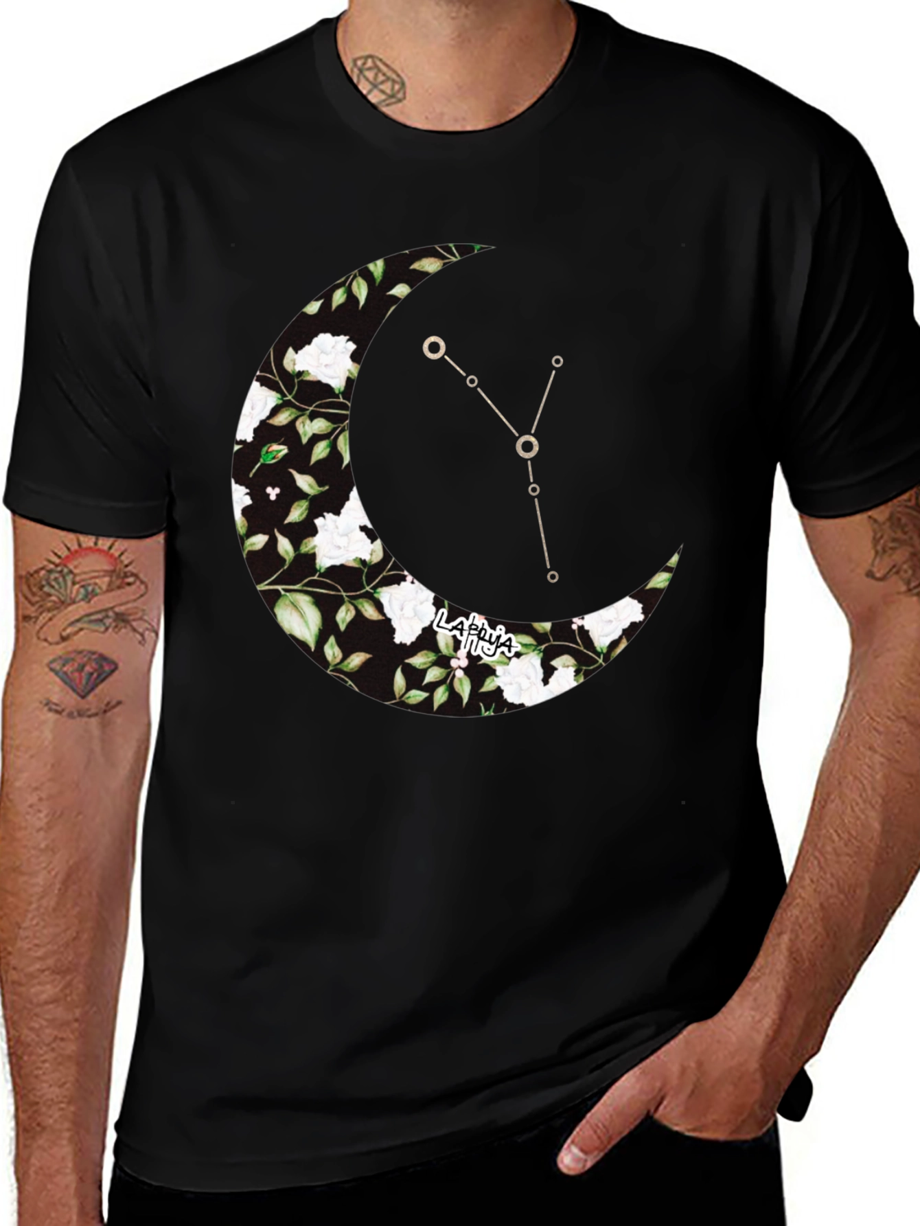 Crescent Moon Constellation Graphic T-Shirt