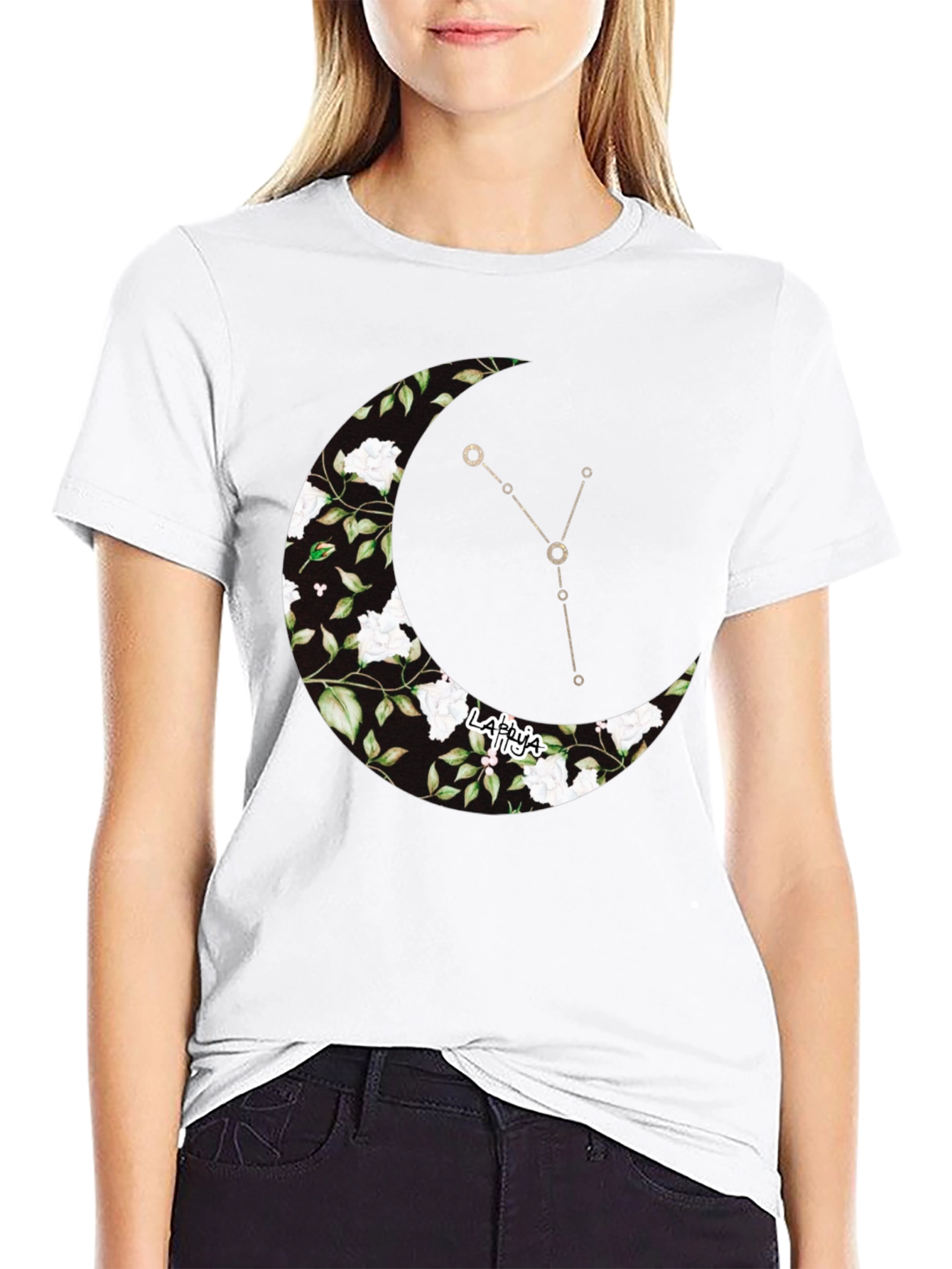Crescent Moon Constellation Graphic T-Shirt