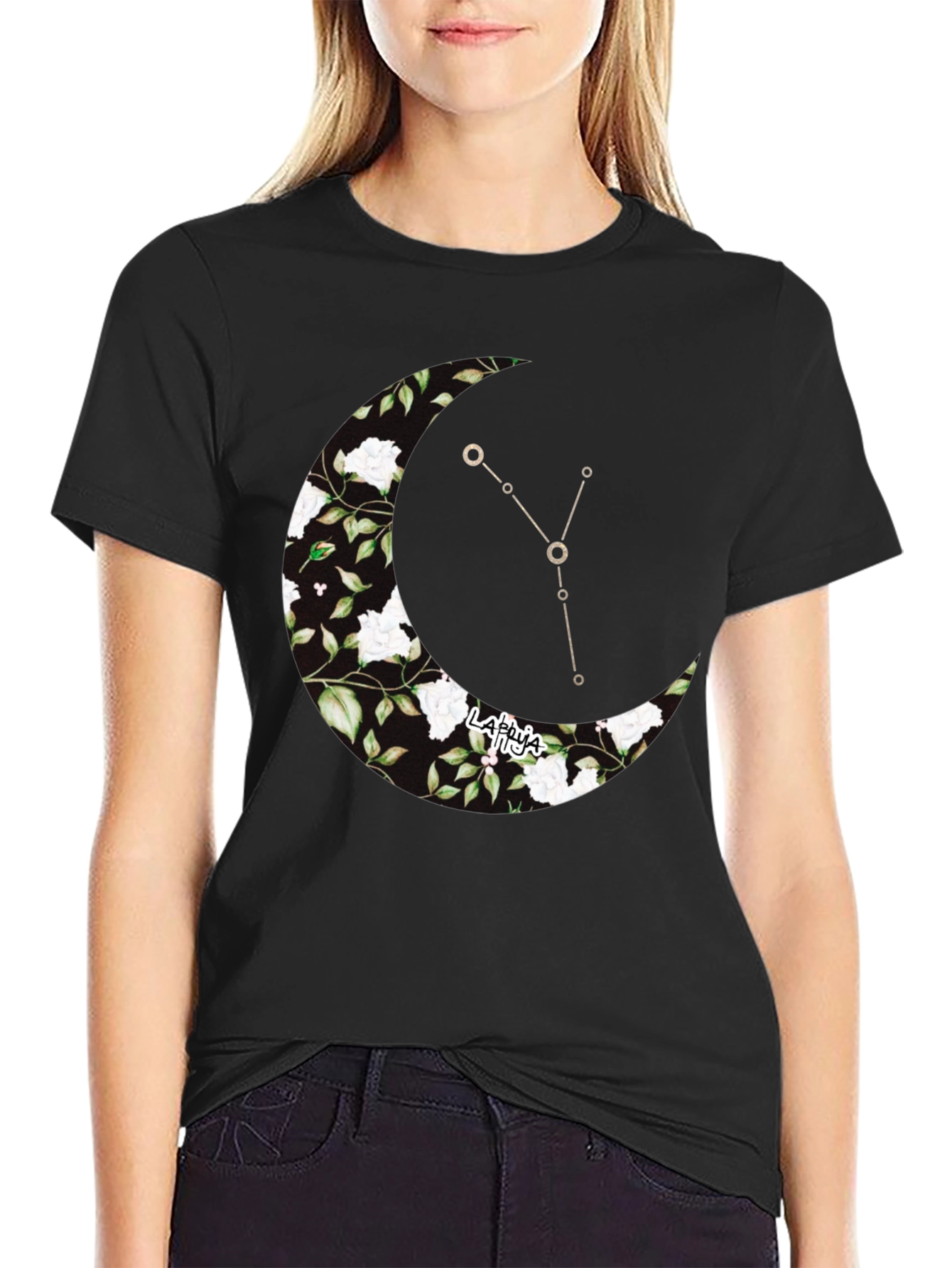 Crescent Moon Constellation Graphic T-Shirt