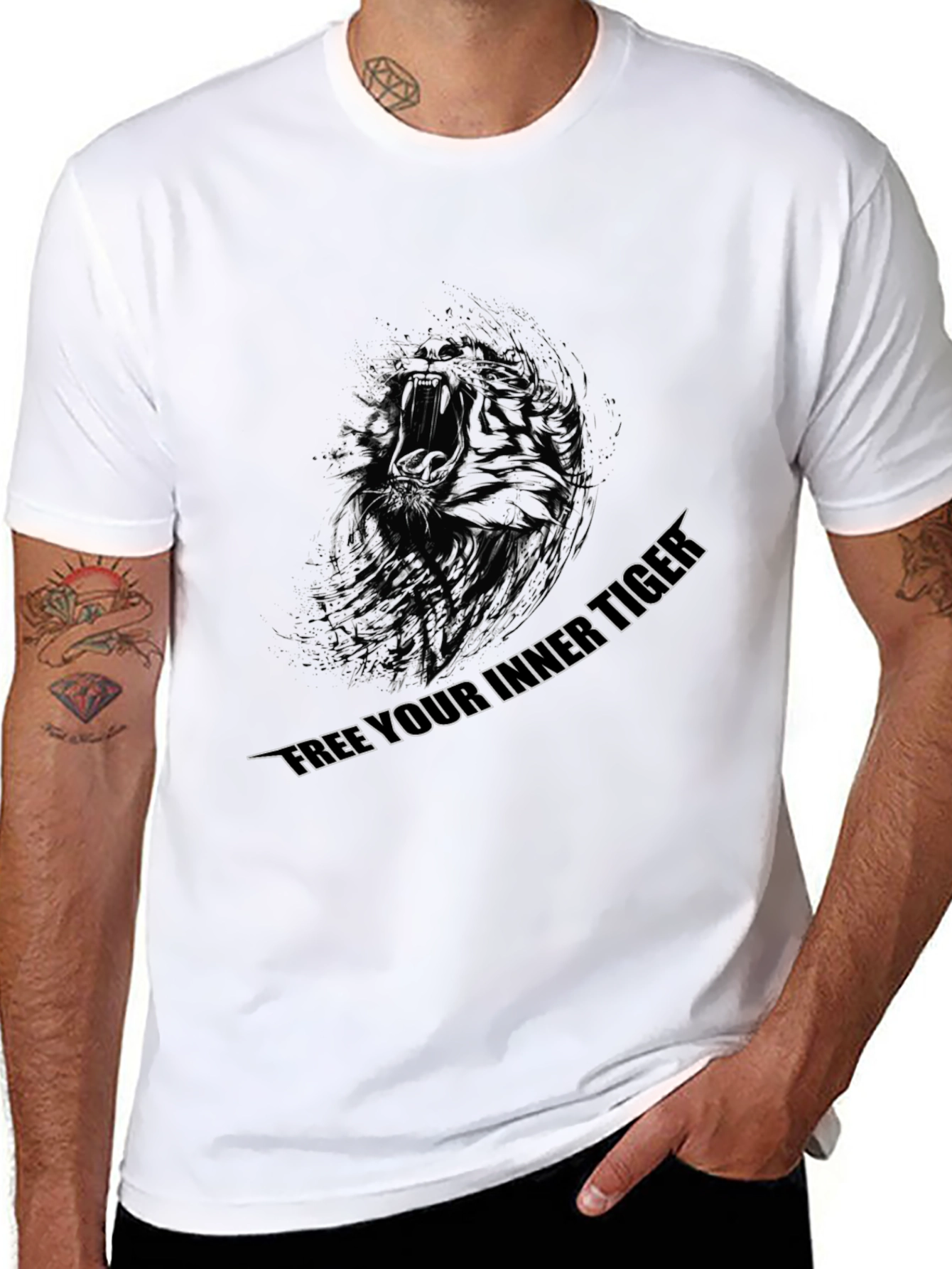 Unleash Your Inner Tiger Black Graphic Tee