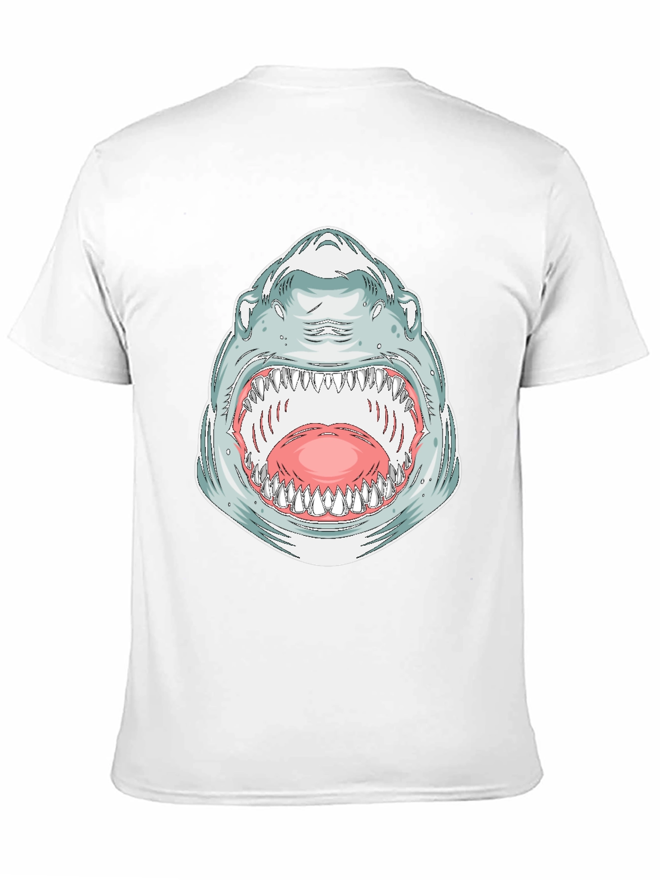 Shark Mouth Graphic Tee - Bold Black Cotton T-Shirt