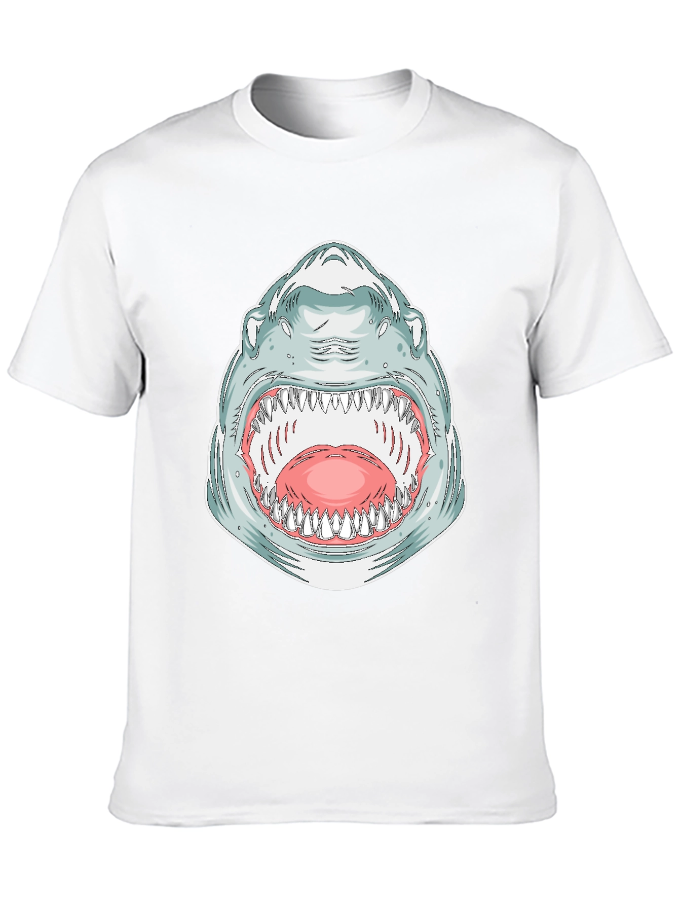 Shark Mouth Graphic Tee - Bold Black Cotton T-Shirt