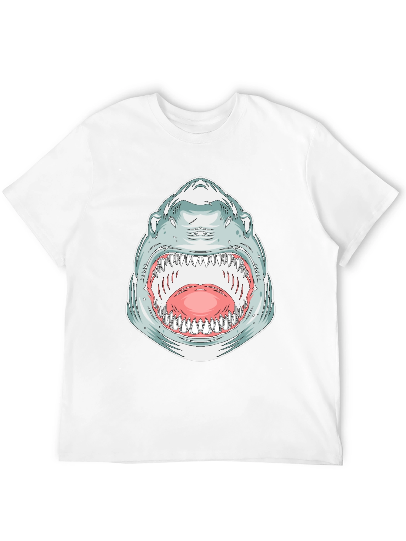Shark Mouth Graphic Tee - Bold Black Cotton T-Shirt