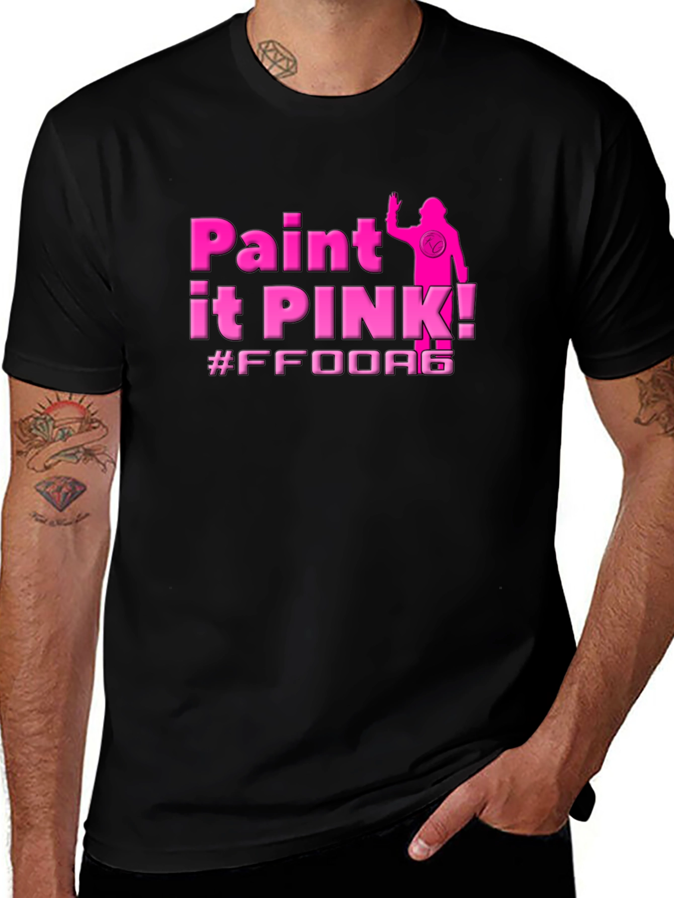 Paint It Pink! Black T-Shirt - Stylish Graphic Tee