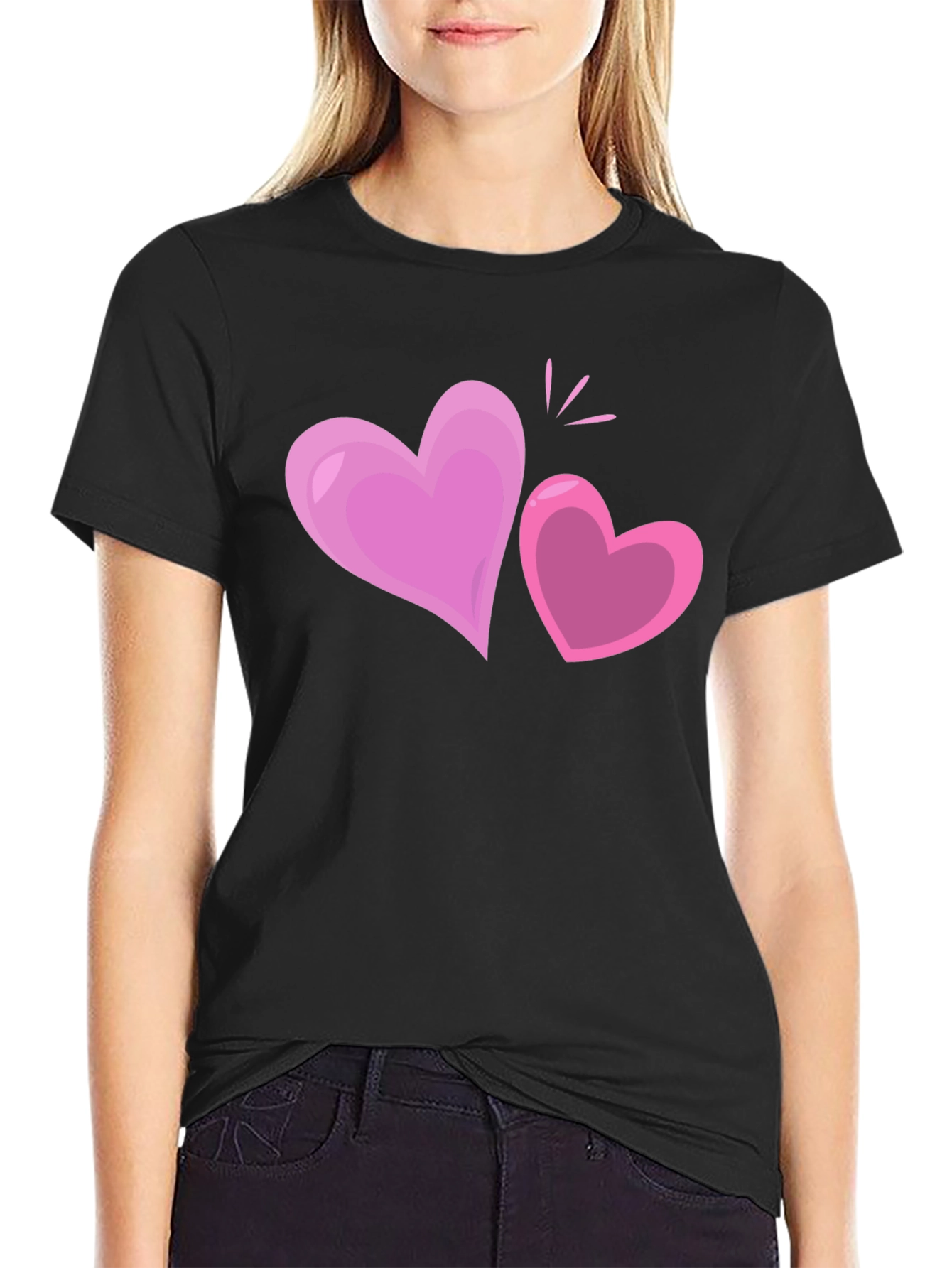 Heart Graphic Black T-Shirt
