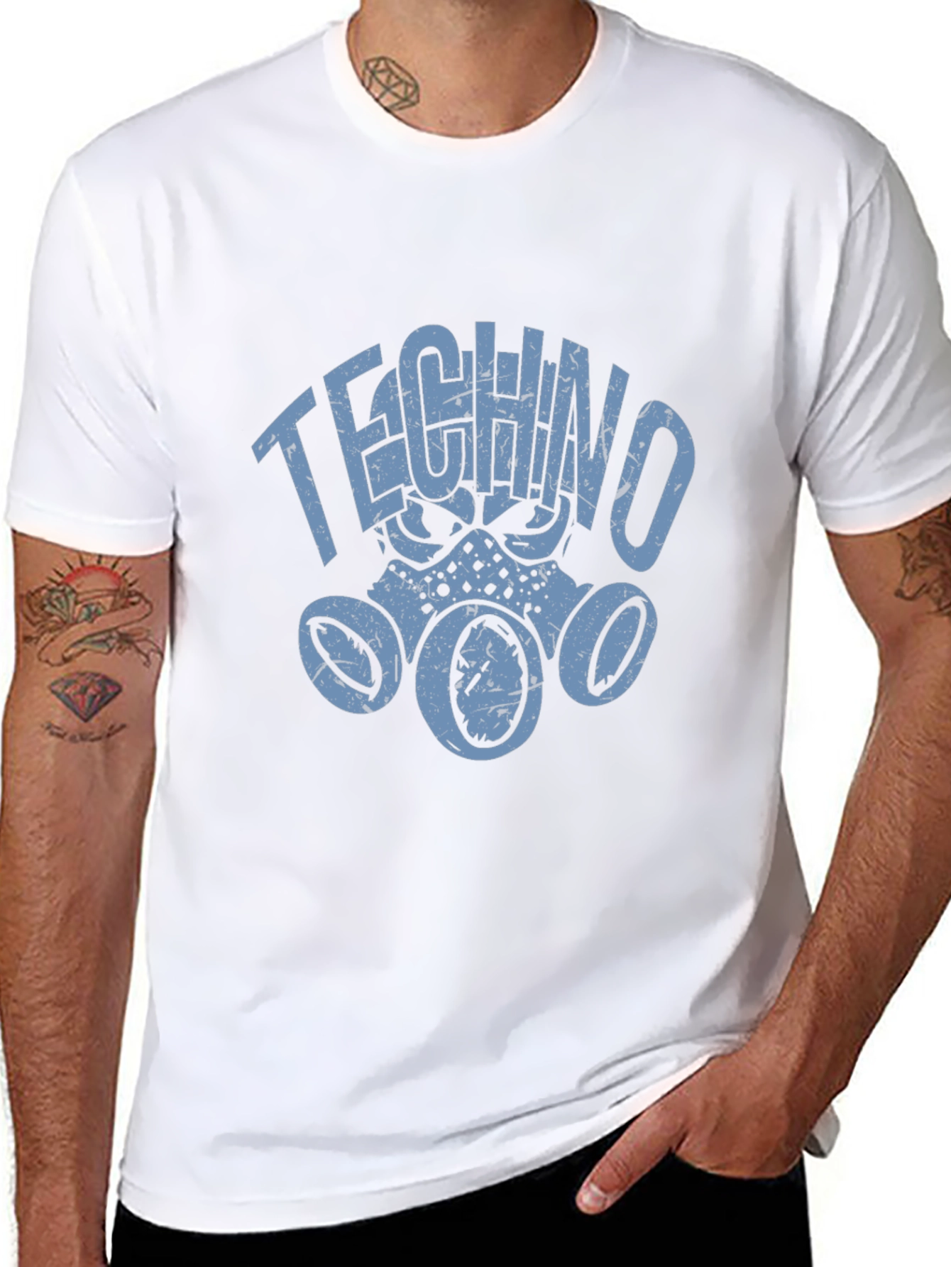 Techno Gas Mask Graphic T-Shirt