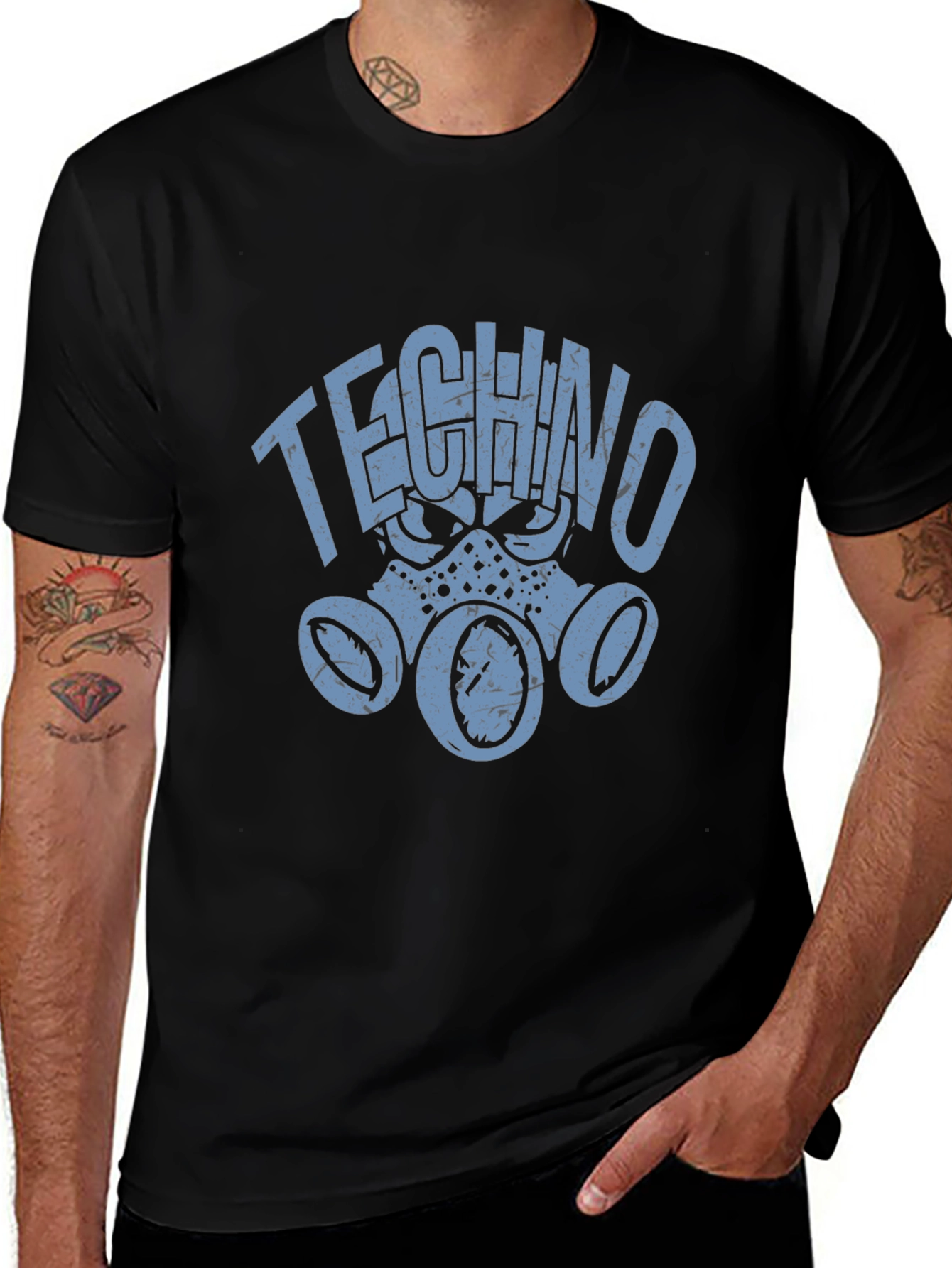 Techno Gas Mask Graphic T-Shirt