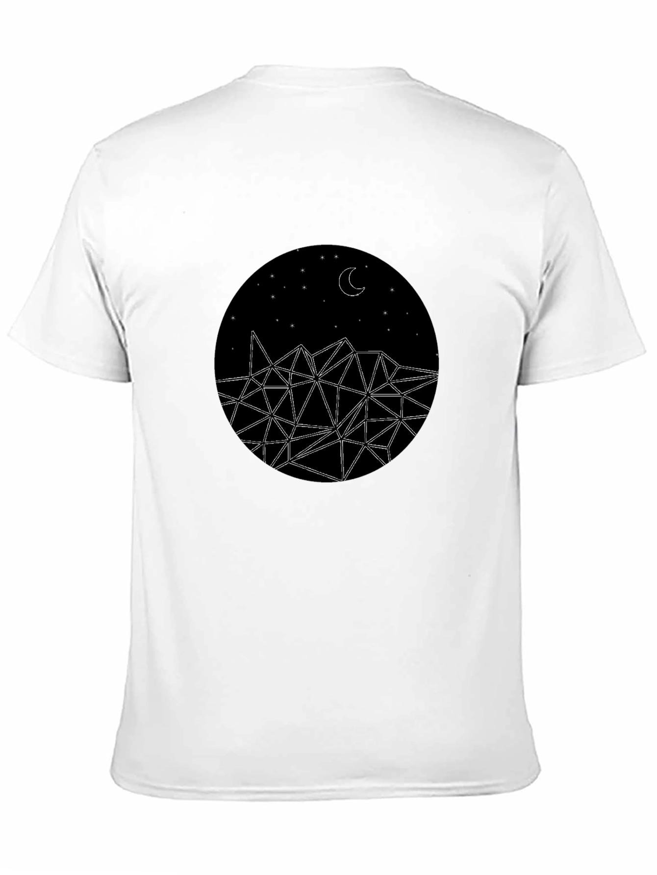 Geometric Moon T-Shirt - Modern Black Tee
