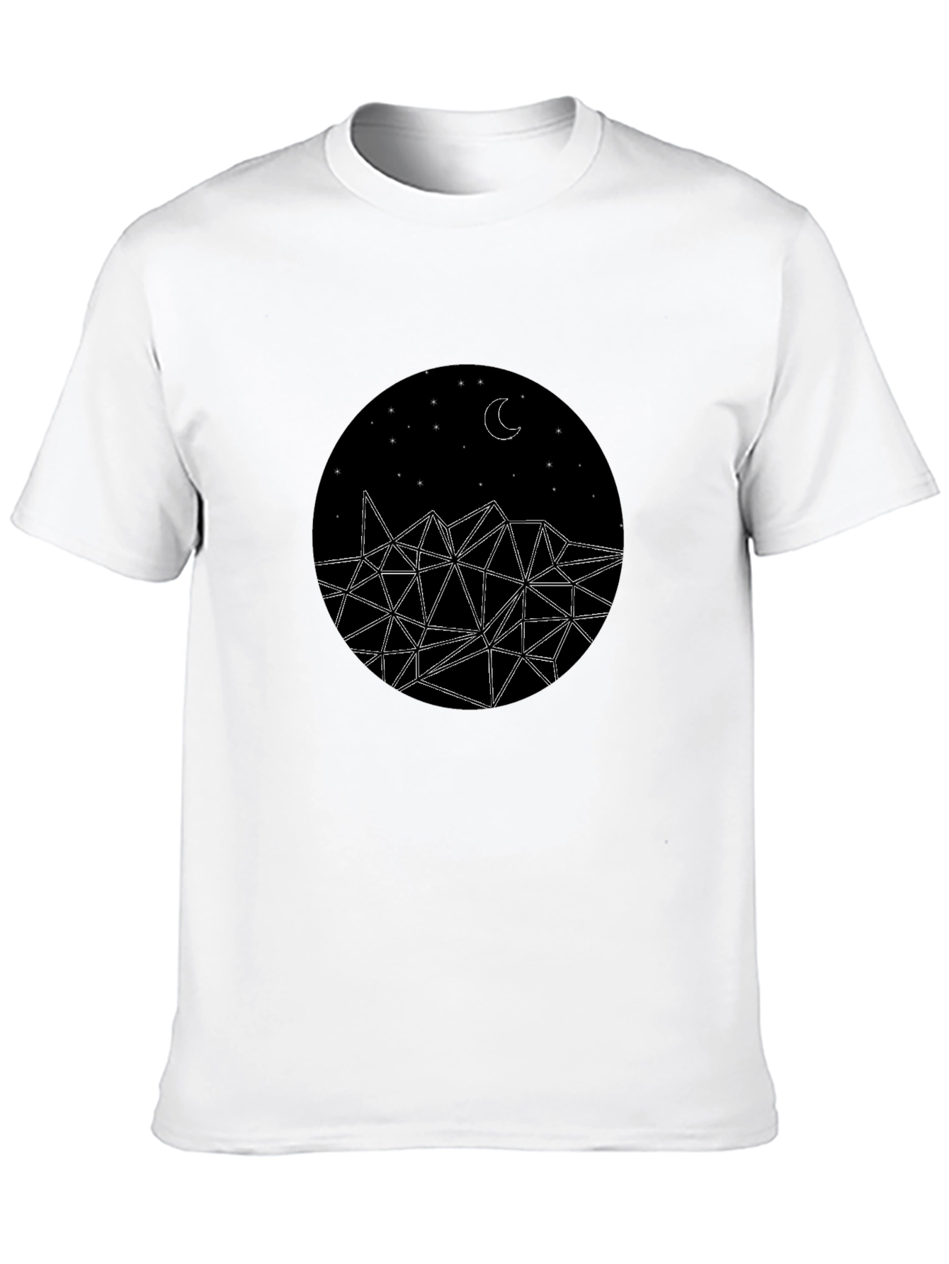 Geometric Moon T-Shirt - Modern Black Tee