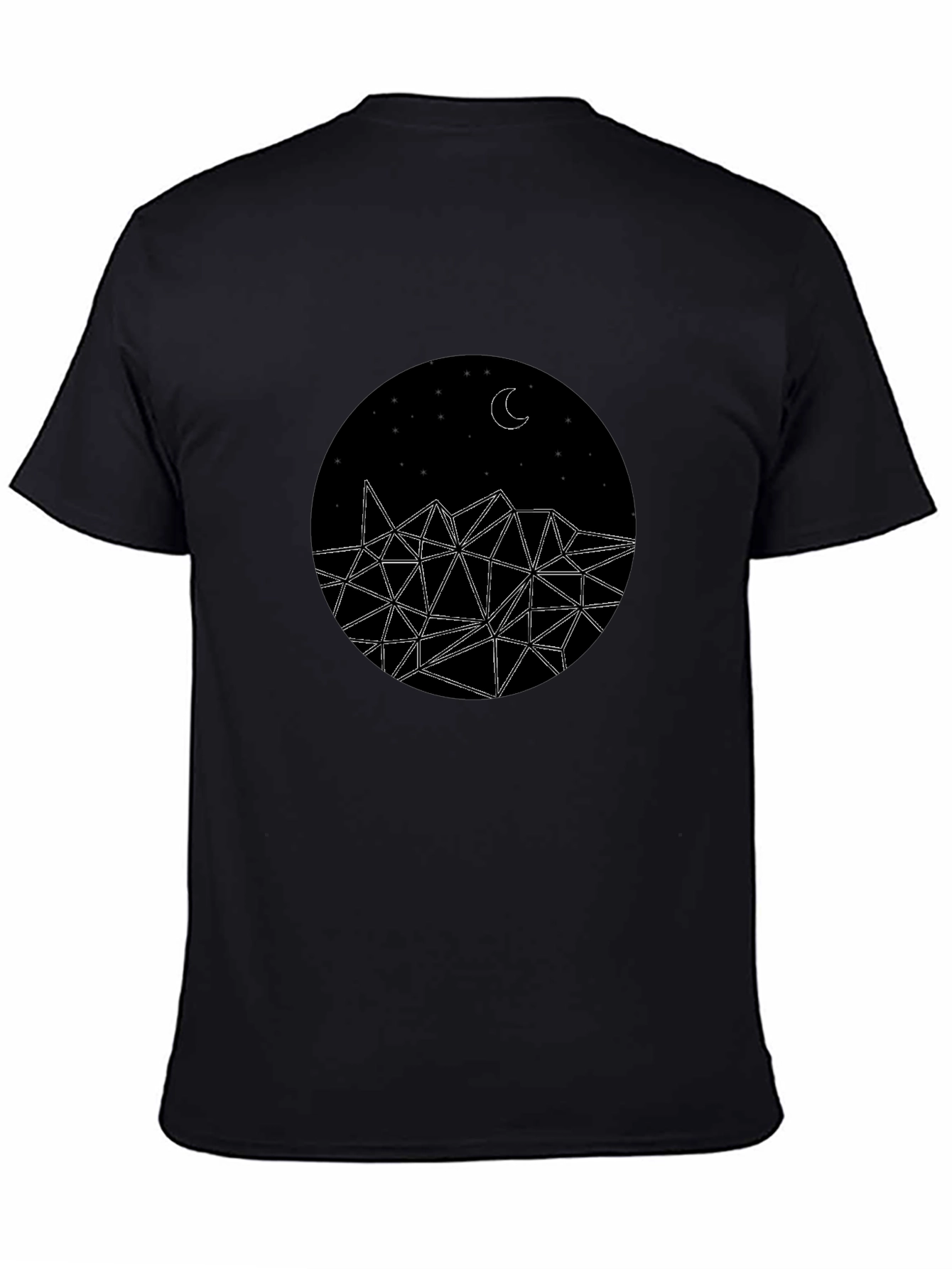 Geometric Moon T-Shirt - Modern Black Tee