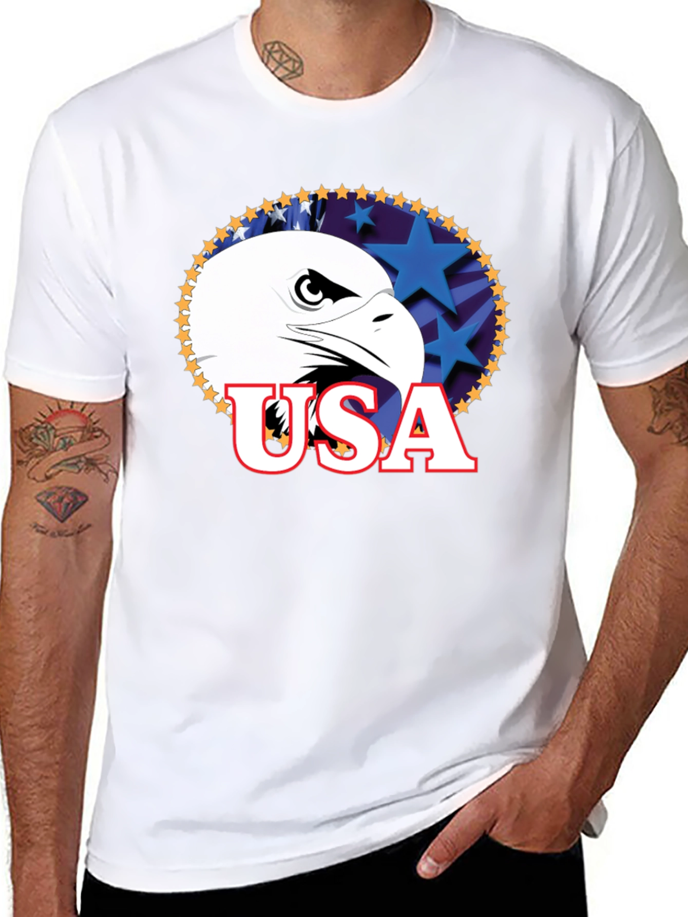 Patriotic USA Eagle Graphic T-Shirt