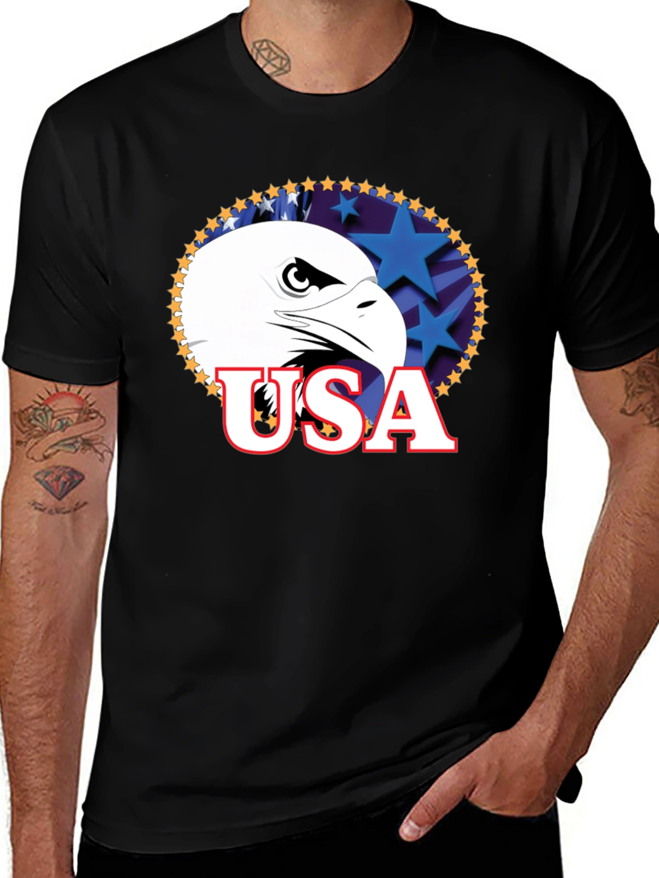 Patriotic USA Eagle Graphic T-Shirt