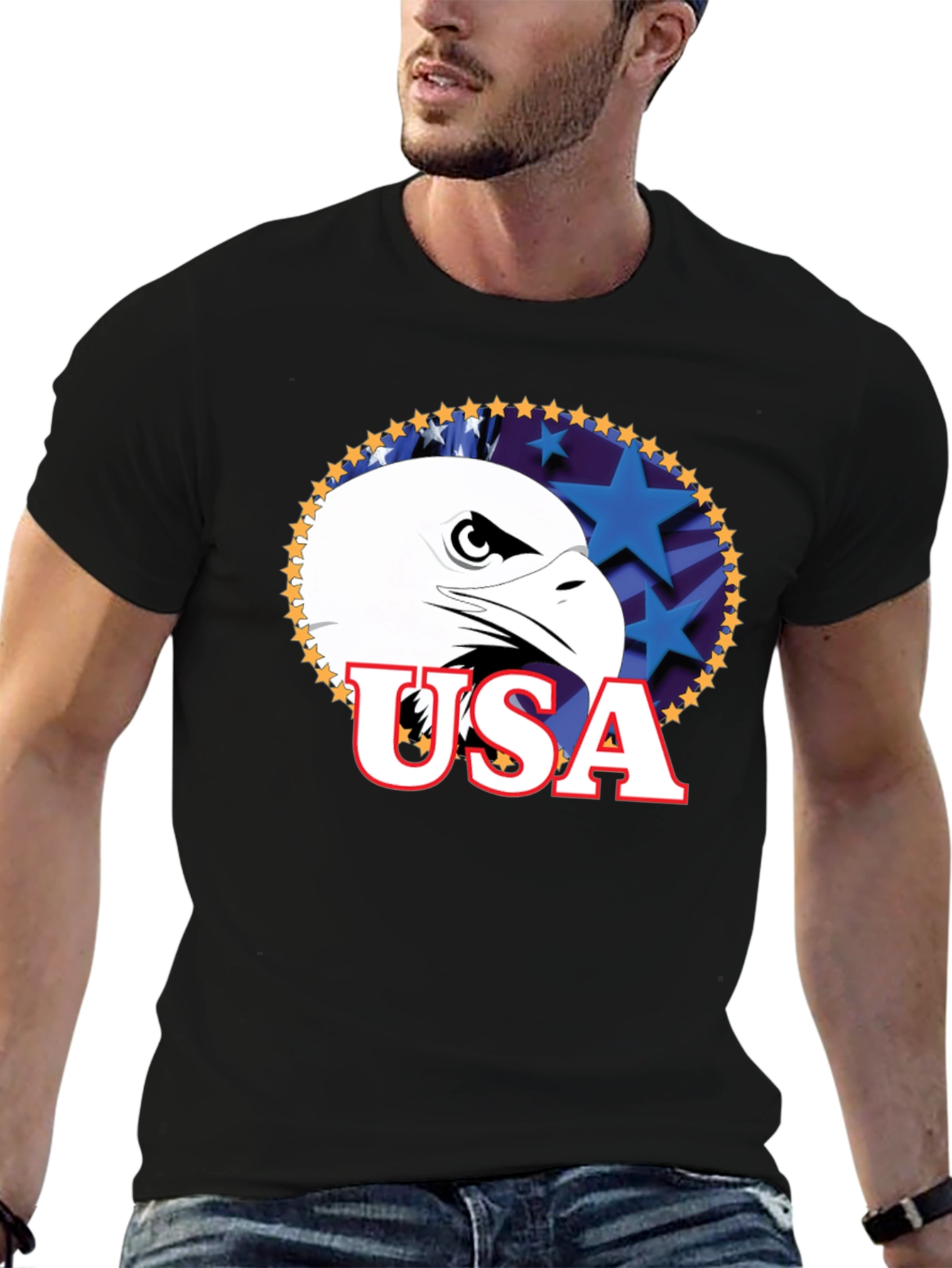 Patriotic USA Eagle Graphic T-Shirt