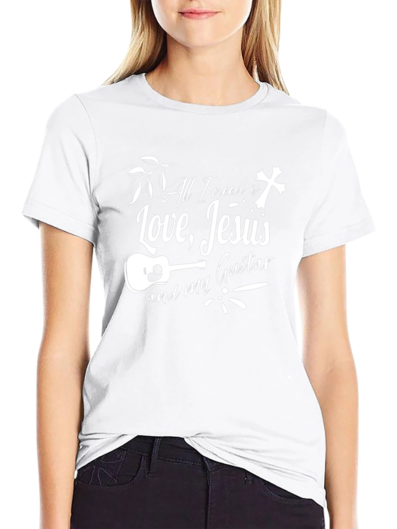 Love Jesus and Guitar T-Shirt
