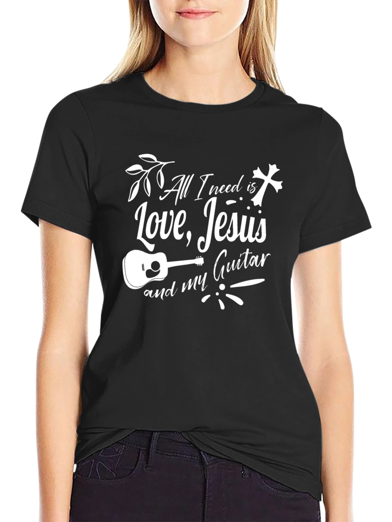 Love Jesus and Guitar T-Shirt