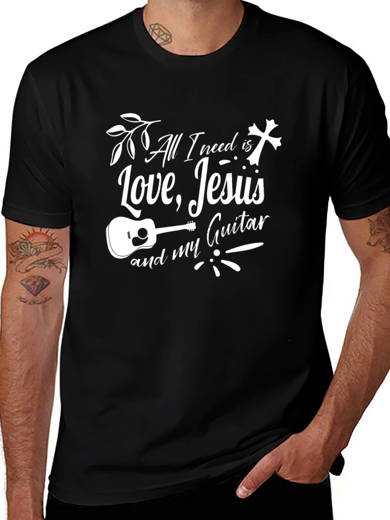 Love Jesus and Guitar T-Shirt