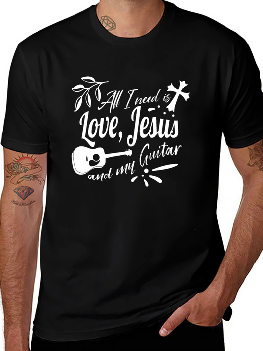 Love Jesus and Guitar T-Shirt