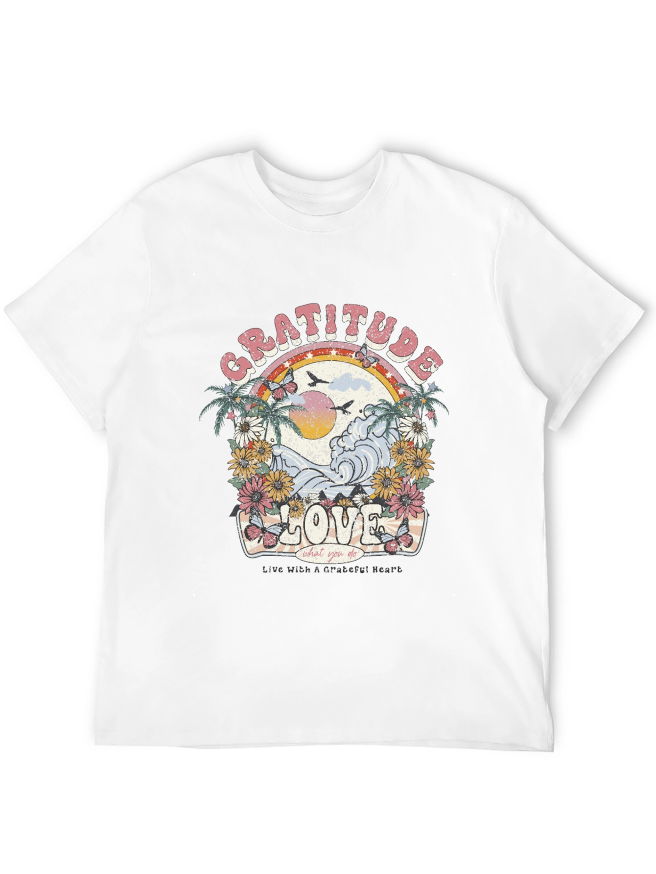 Gratitude Love Graphic T-Shirt - Black