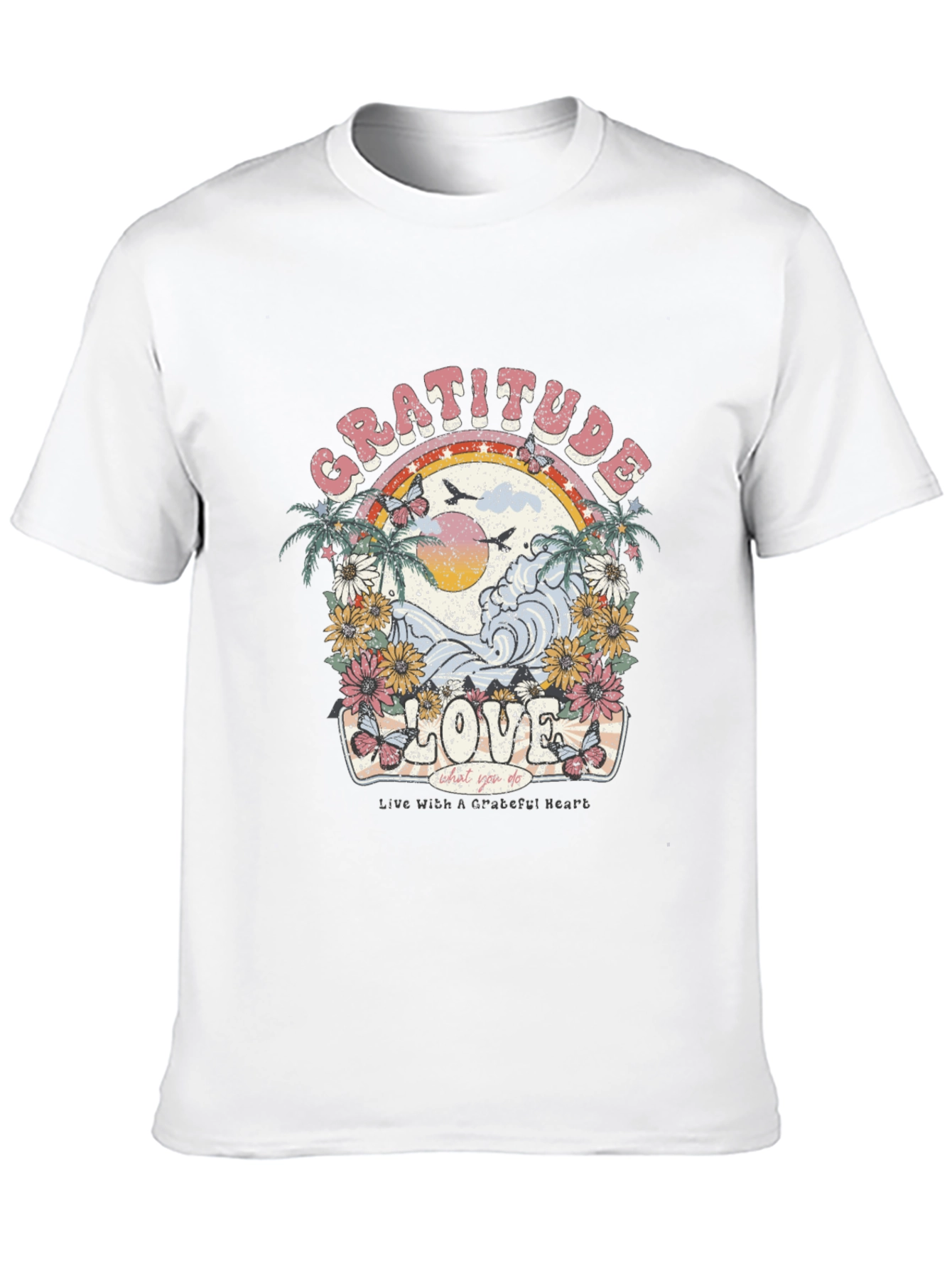 Gratitude Love Graphic T-Shirt - Black