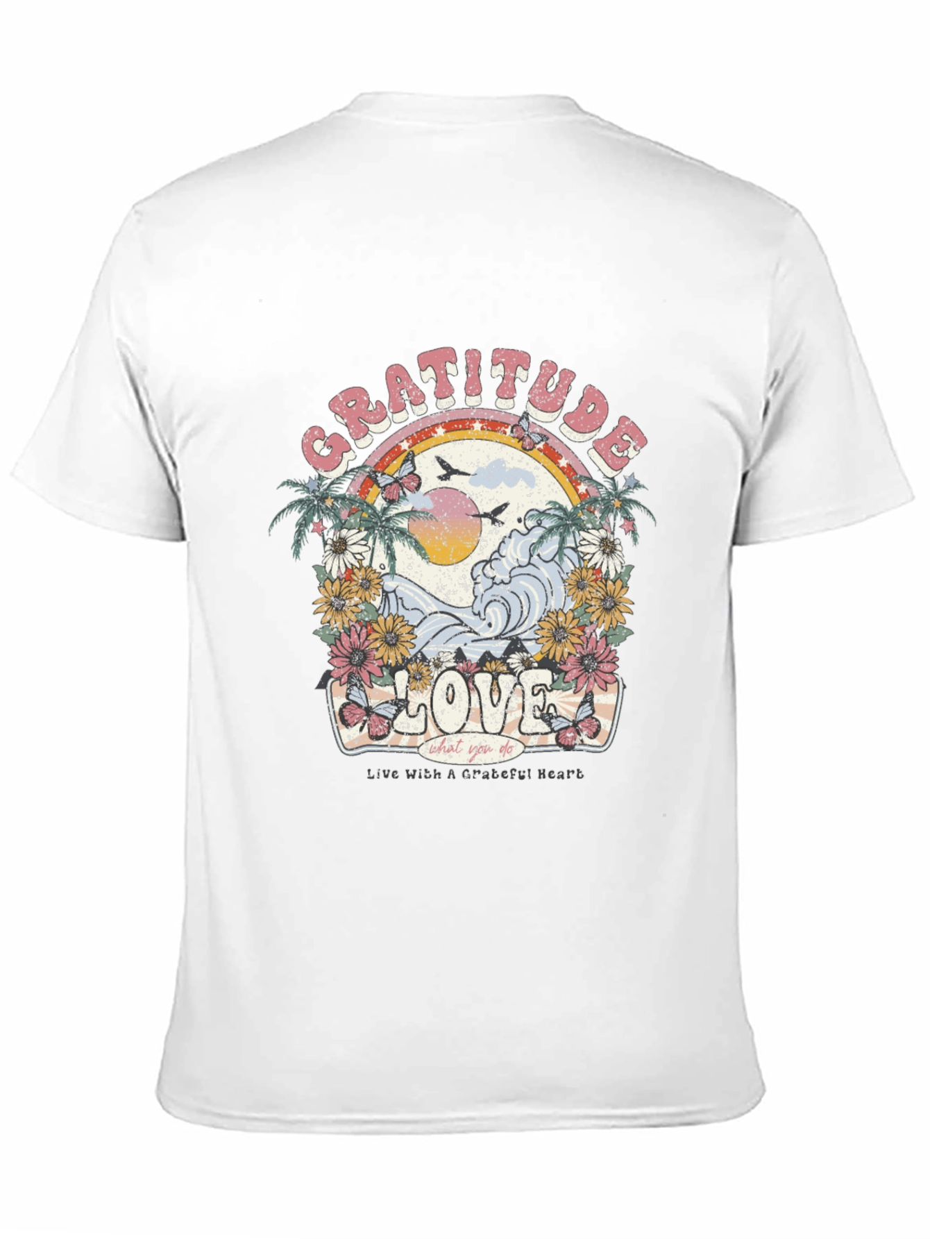 Gratitude Love Graphic T-Shirt - Black