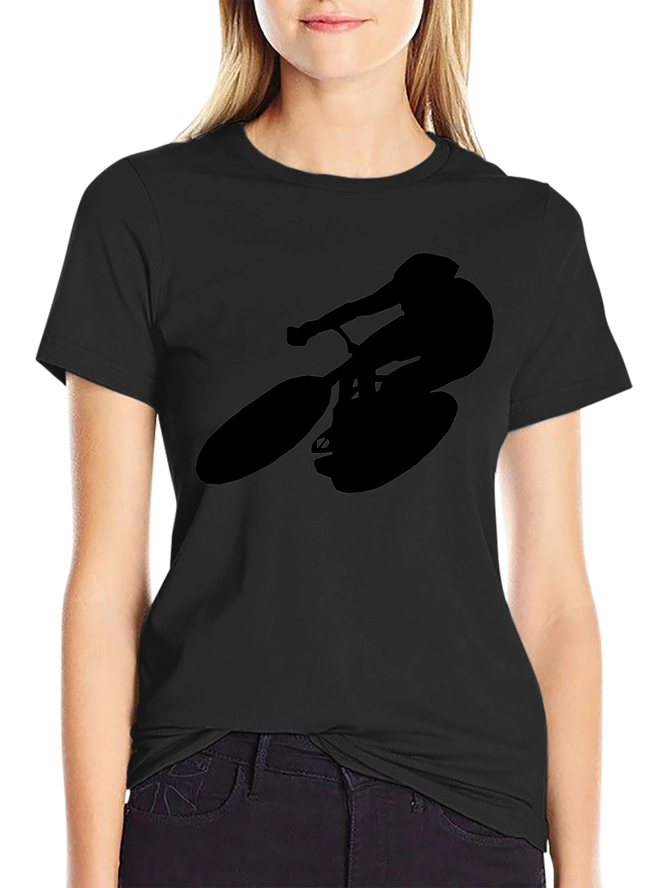 Silhouette Cyclist T-Shirt - Black