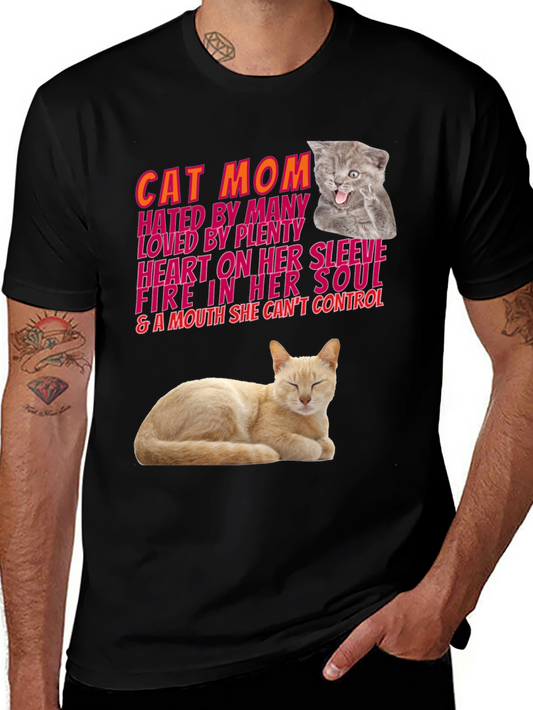 Cat Mom Graphic T-Shirt - Hated By Many Loved By Plenty