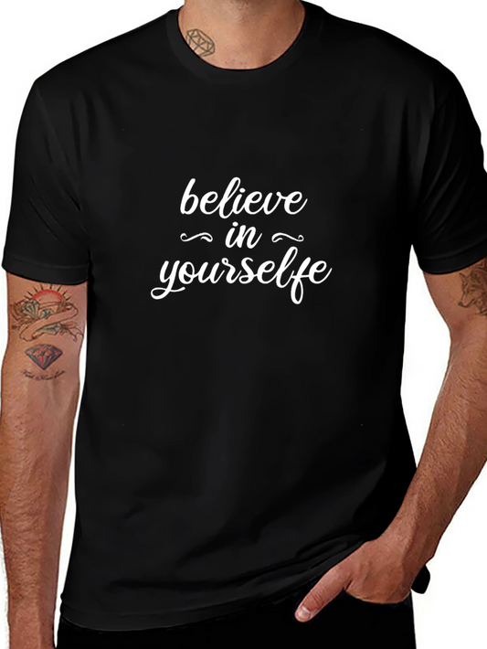 Believe in Yourself Graphic T-Shirt - Black Casual Tee