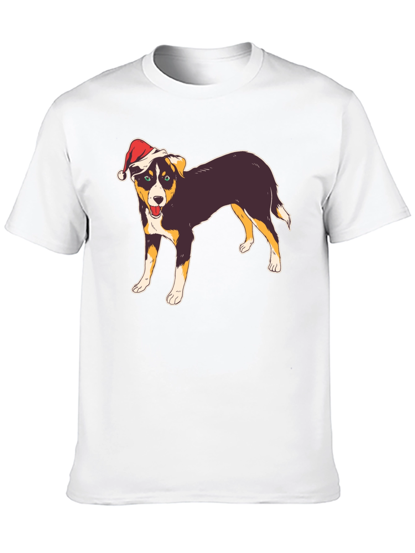 Festive Dog Graphic Tee - Christmas Holiday