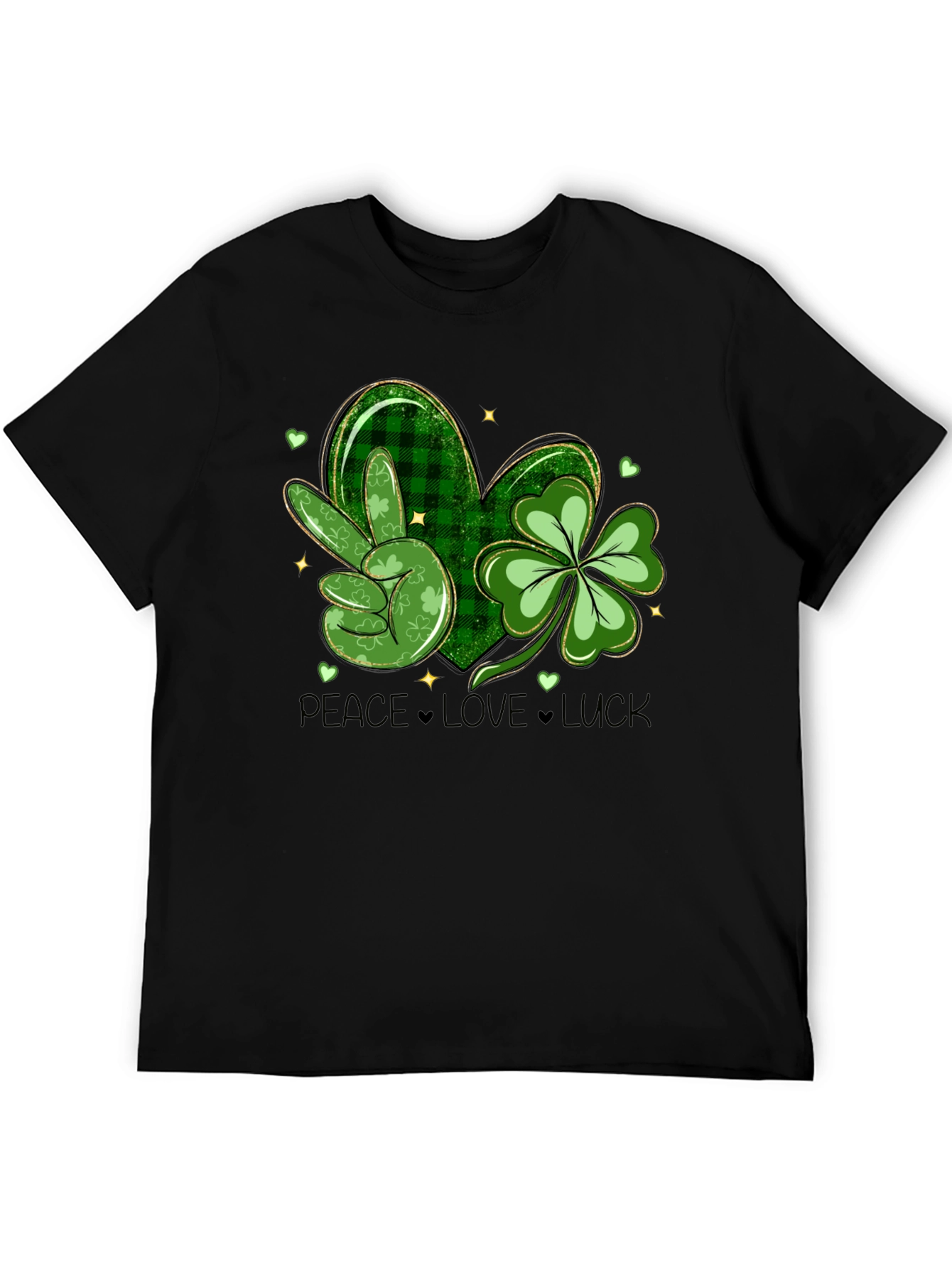 St. Patricks Day Peace Love Luck Graphic Tee