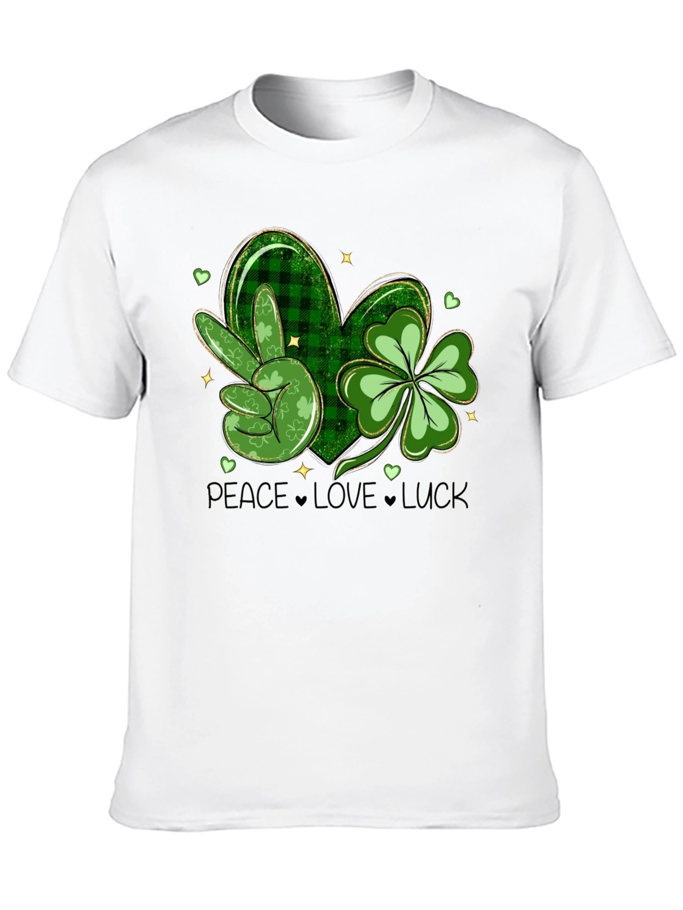 St. Patricks Day Peace Love Luck Graphic Tee