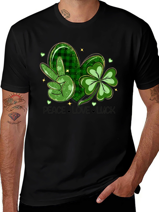 St. Patricks Day Peace Love Luck Graphic Tee