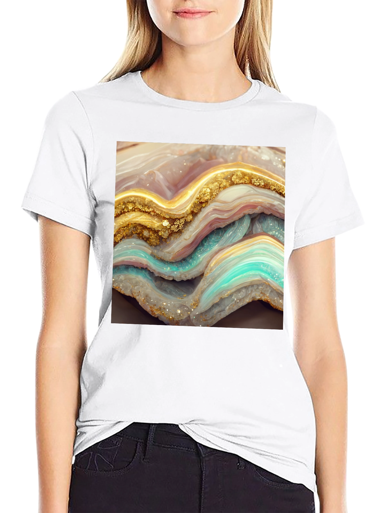 Geode Slice Graphic Tee - Unisex Black T-Shirt