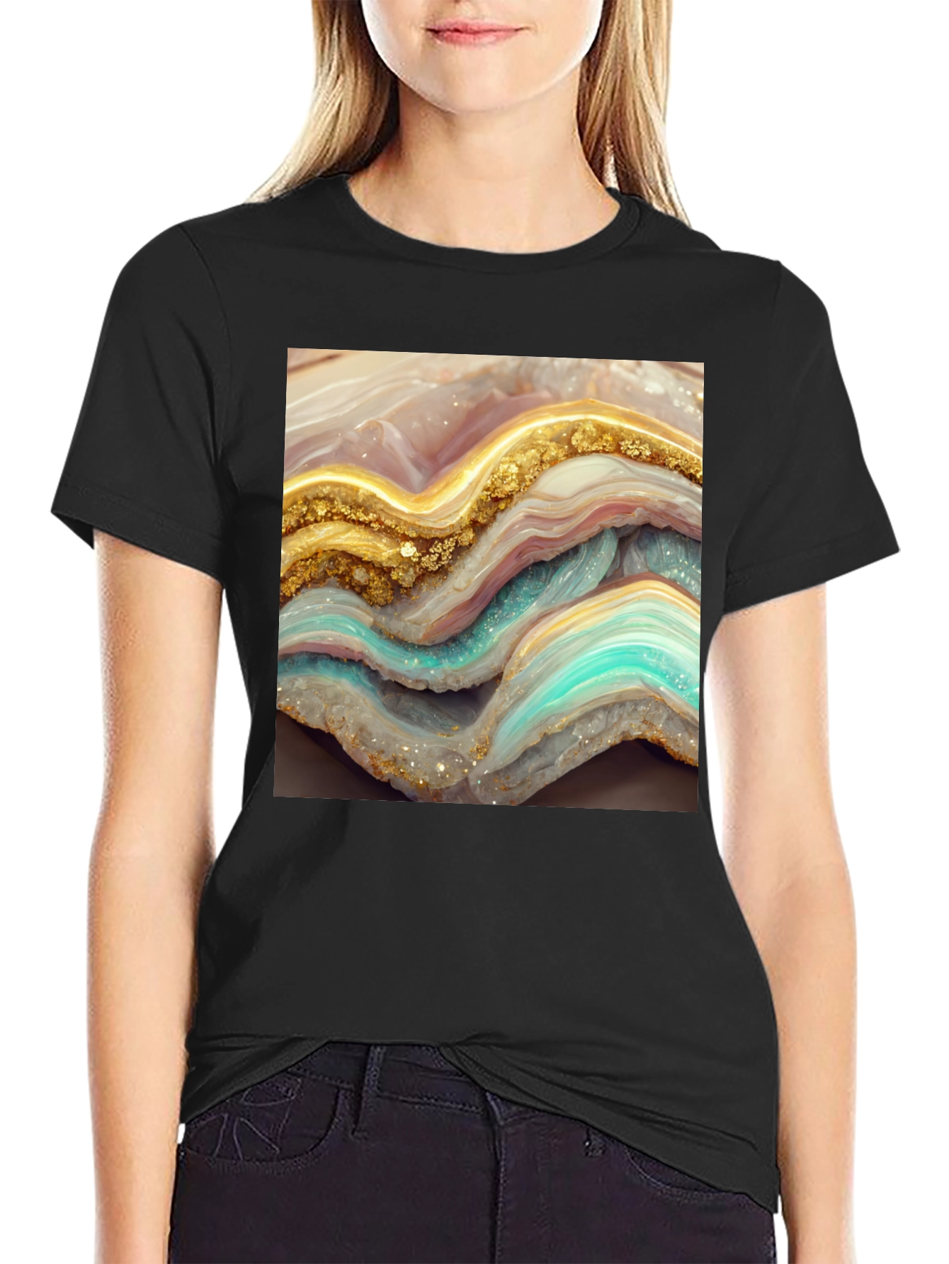 Geode Slice Graphic Tee - Unisex Black T-Shirt