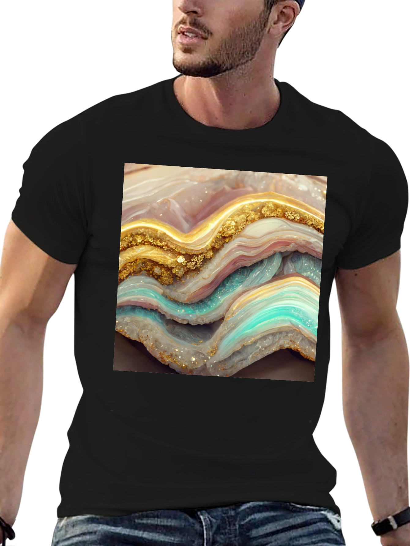 Geode Slice Graphic Tee - Unisex Black T-Shirt