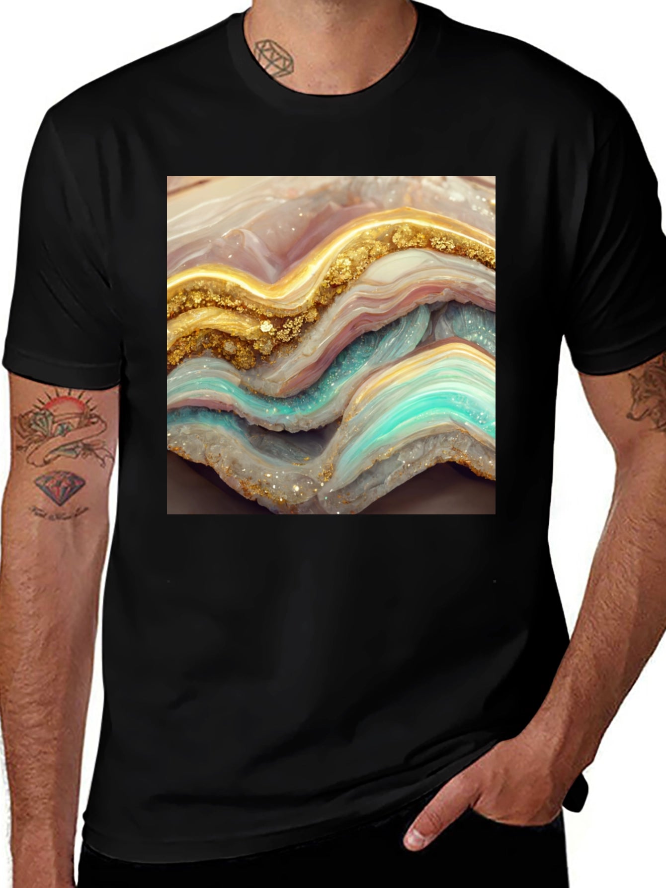 Geode Slice Graphic Tee - Unisex Black T-Shirt