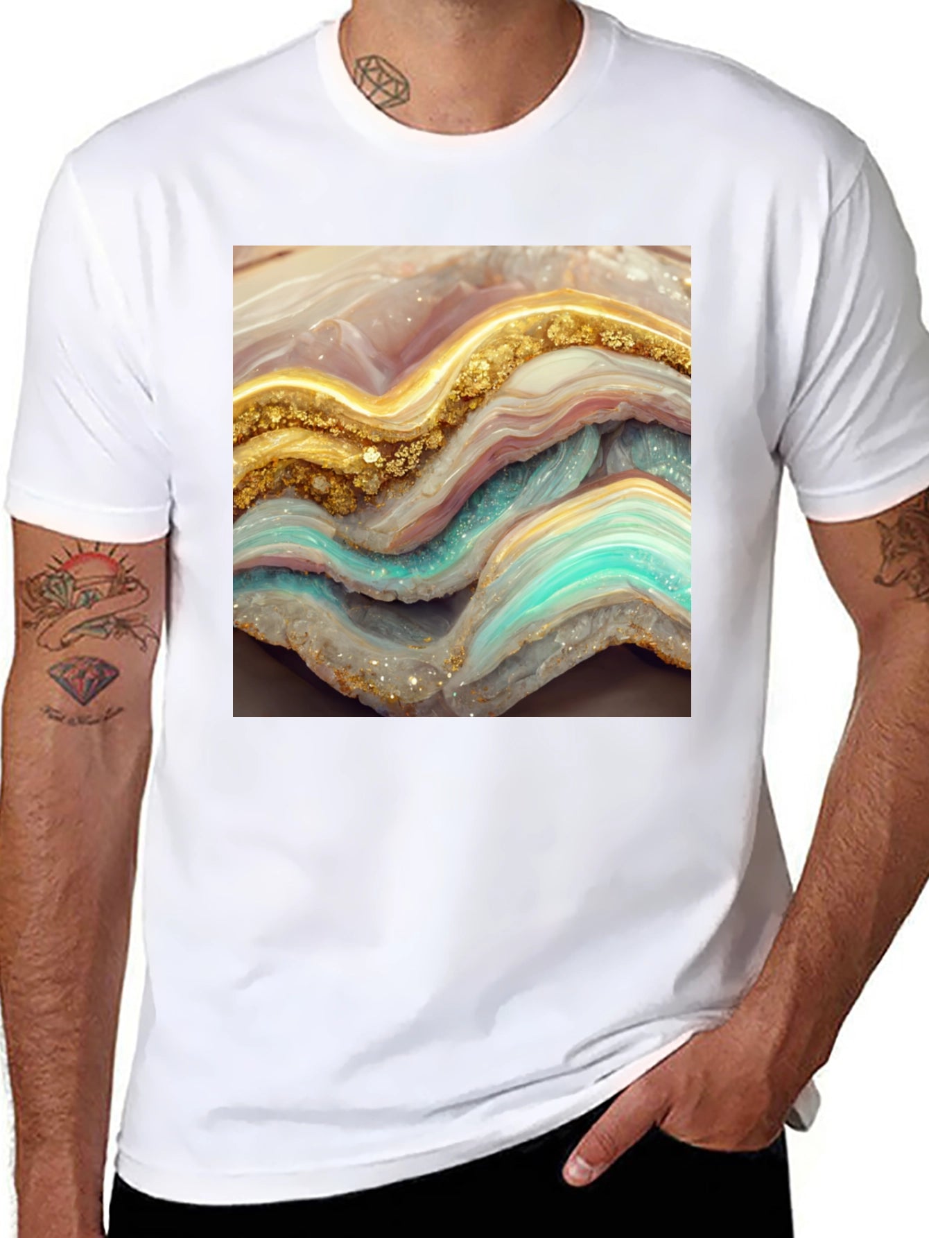 Geode Slice Graphic Tee - Unisex Black T-Shirt