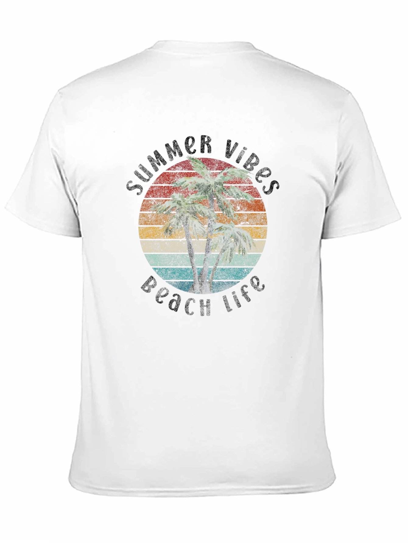 Summer Vibes Beach Life Black T-Shirt