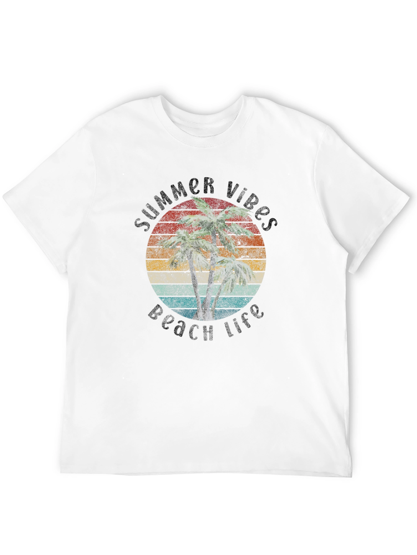 Summer Vibes Beach Life Black T-Shirt