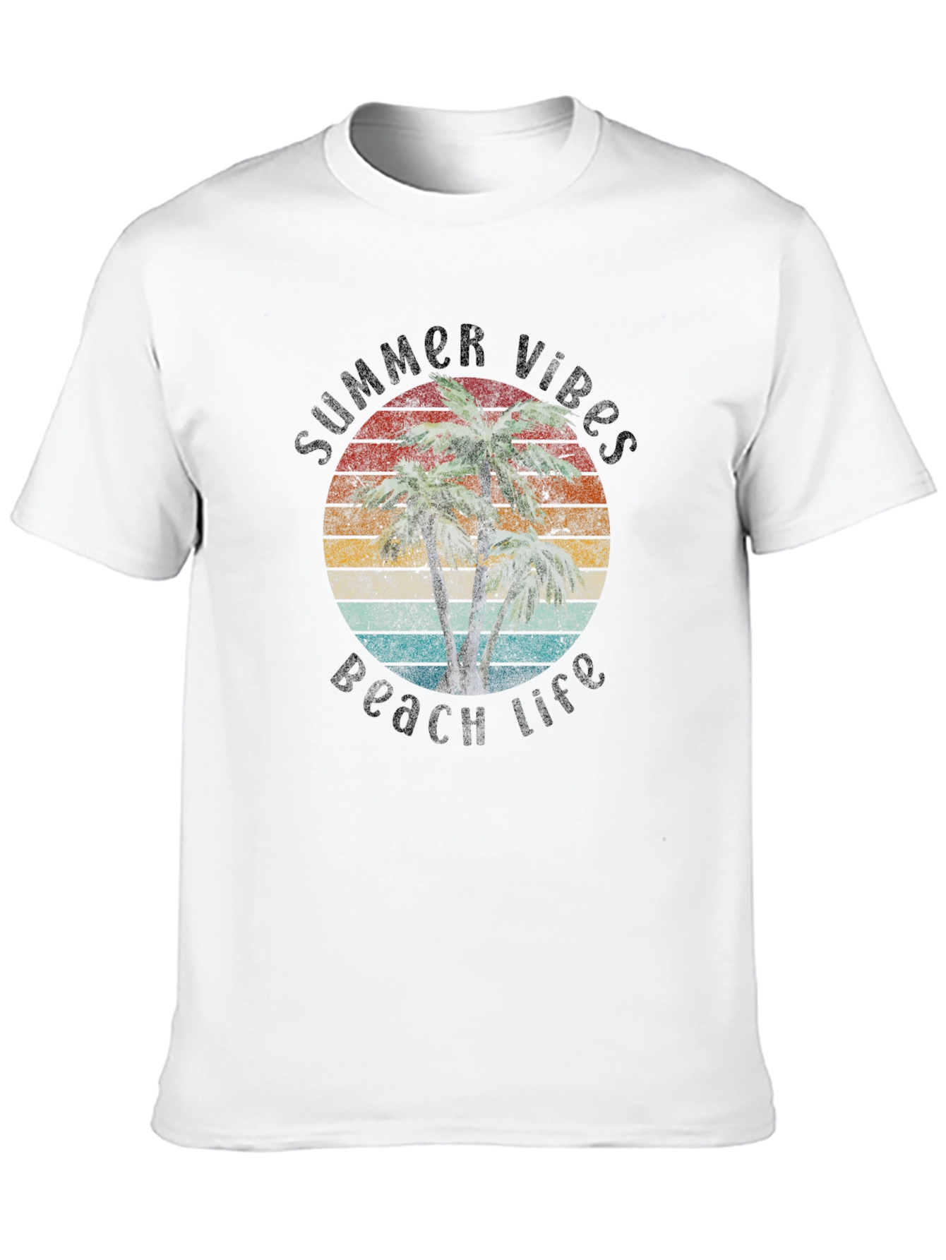 Summer Vibes Beach Life Black T-Shirt