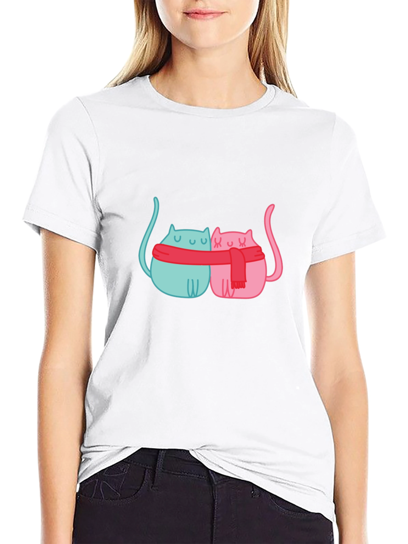 Cute Cats in Scarves Graphic T-Shirt