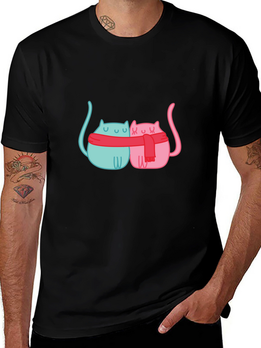 Cute Cats in Scarves Graphic T-Shirt