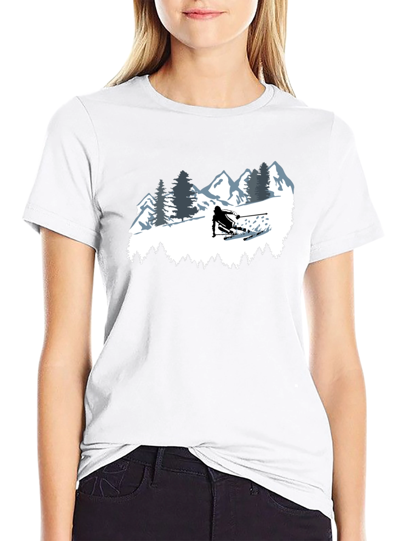 Skiing T-Shirt - Mountain Adventure Tee