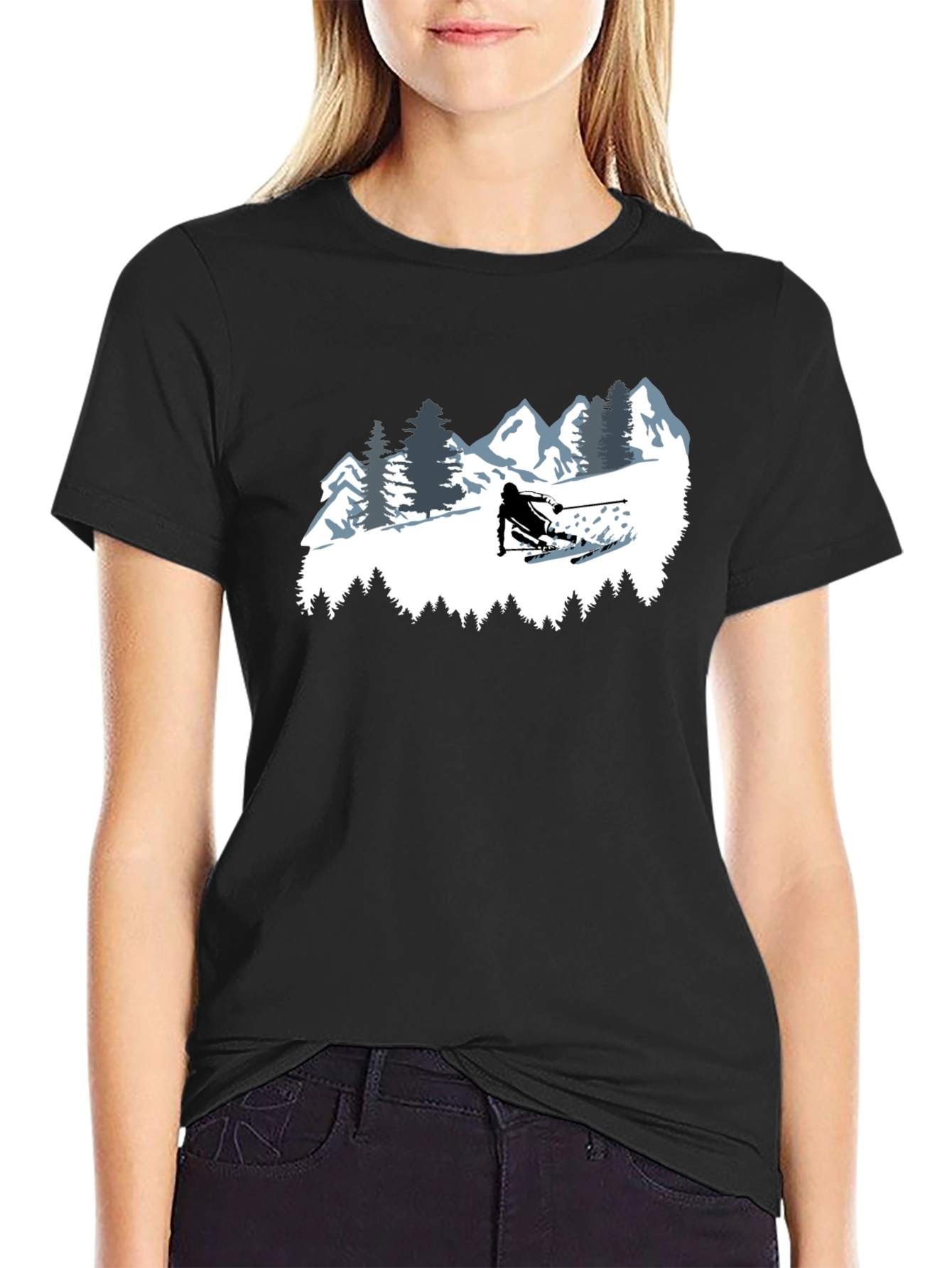 Skiing T-Shirt - Mountain Adventure Tee